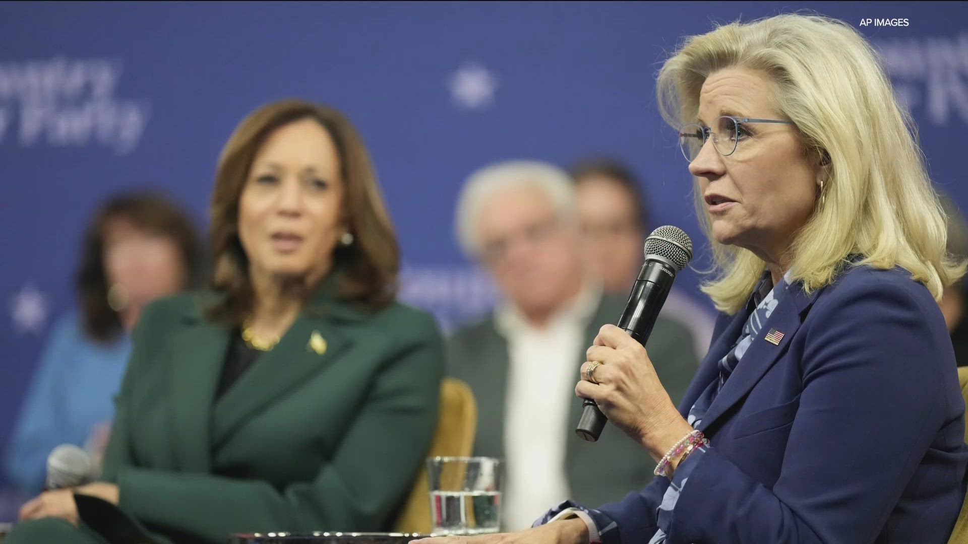 Former Wyoming Rep. Liz Cheney is stumping with Kamala Harris in several battleground states trying to win over undecided voters.