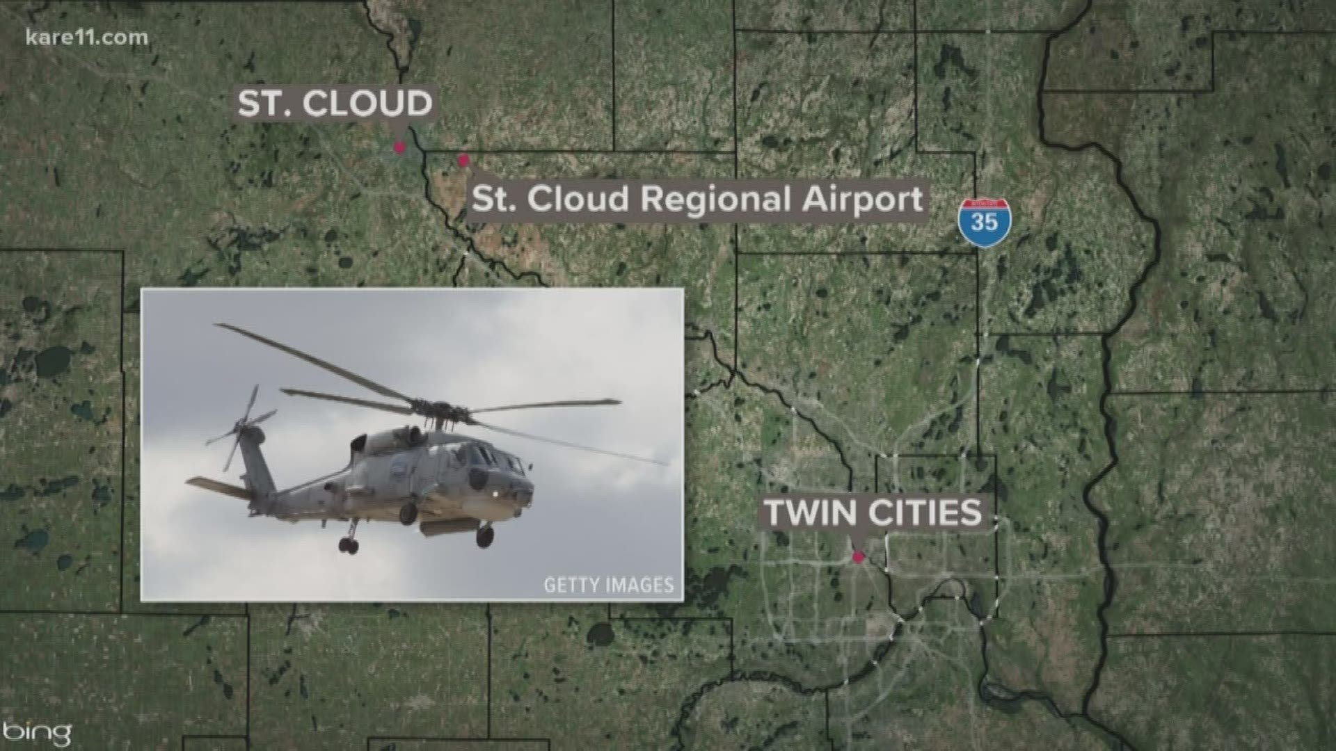 The National Guard has lost communication with one of its helicopters based in St. Cloud.