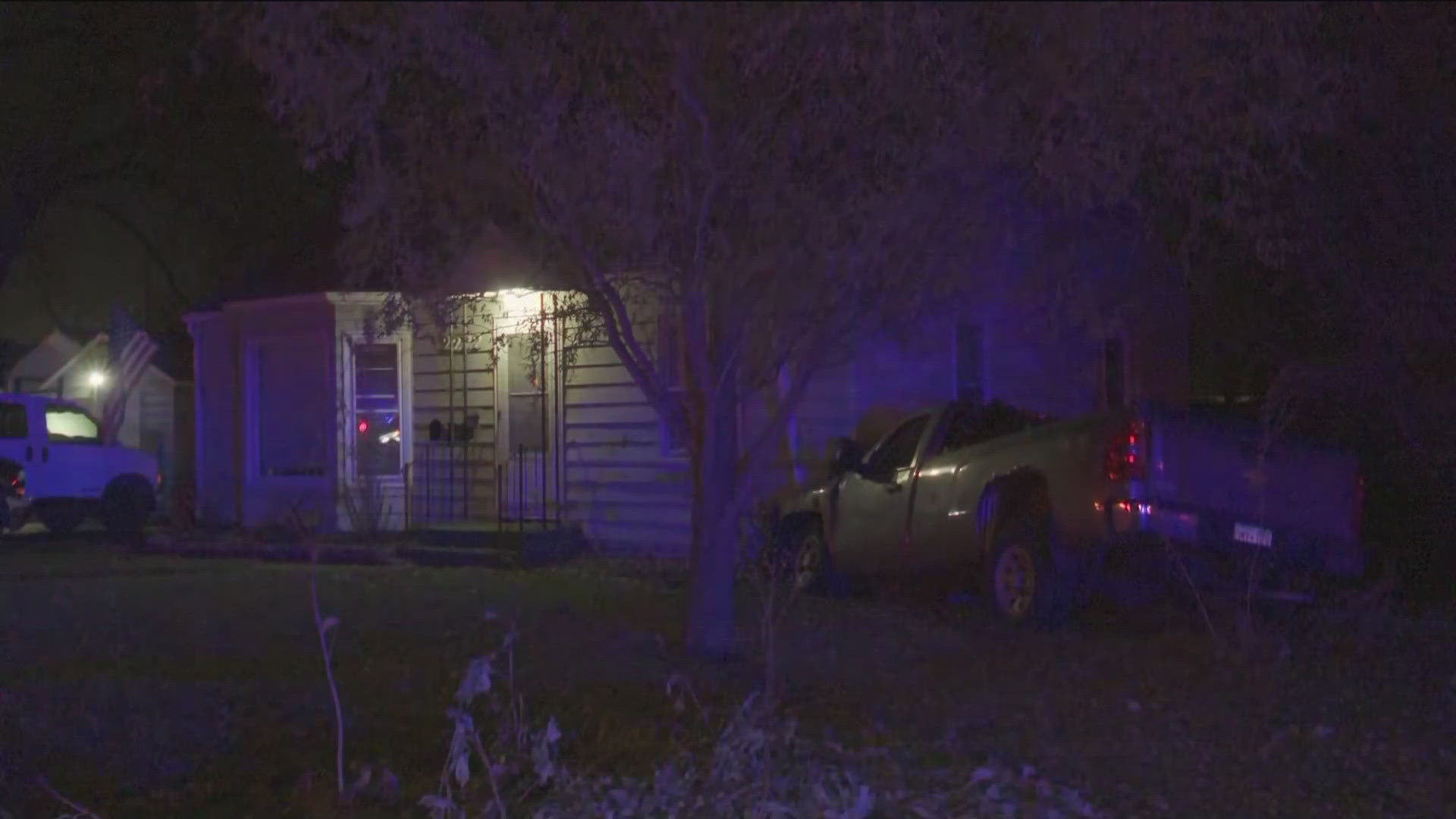 The crash took place Thursday morning on 7th St. W, leaving both the home  and pickup damaged. 