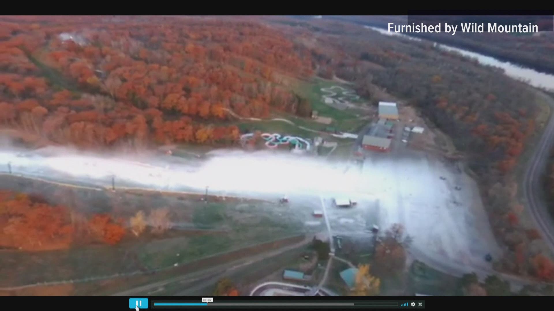 Drone video of the preparation going on at Wild Mountain in Taylors Falls, Minn.