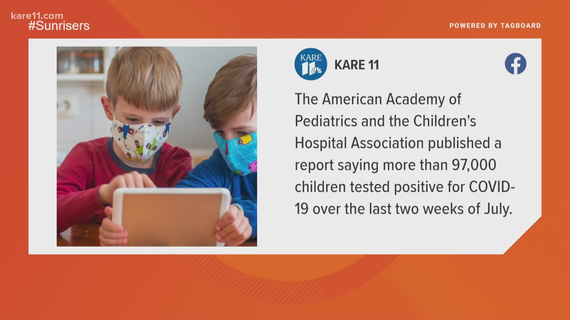 The report from the American Academy of Pediatrics and Children's Hospital released the findings.