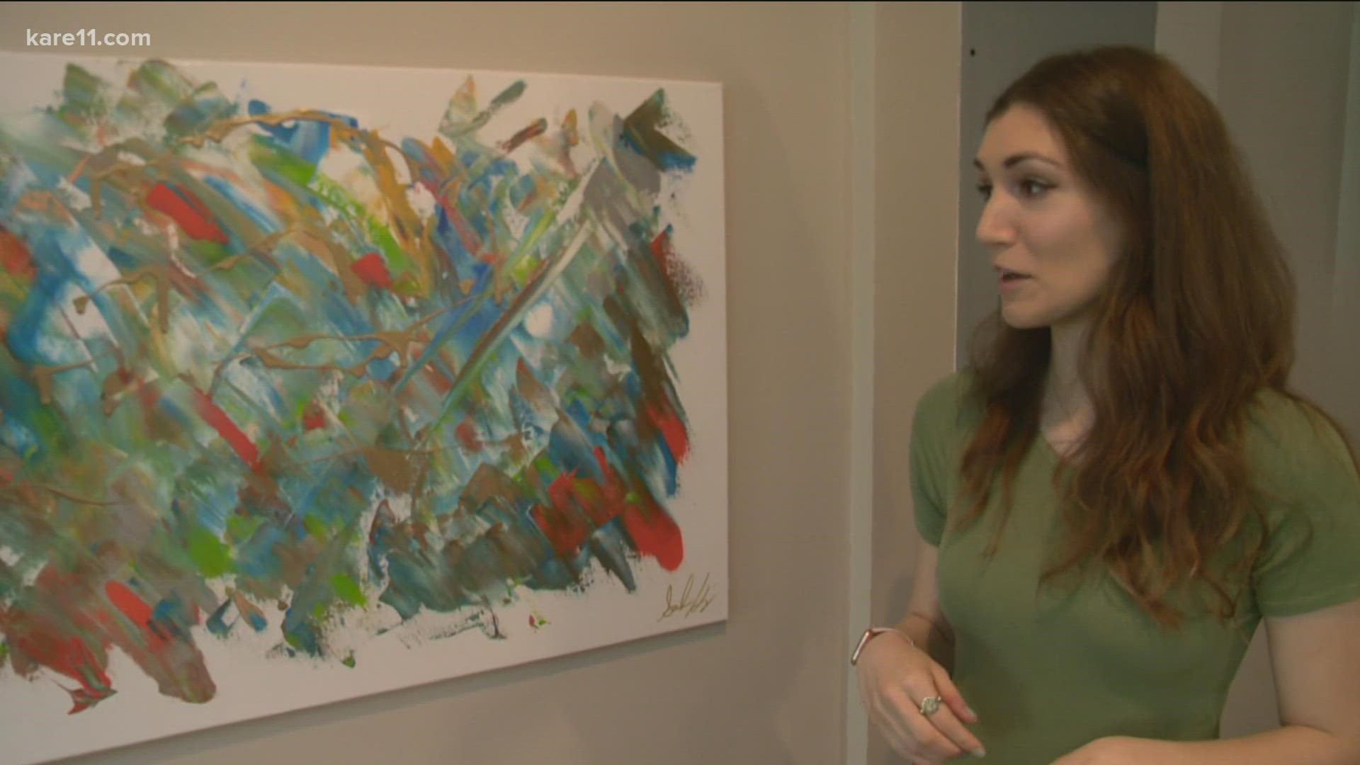 A White Bear Lake artist uses her rare condition to make beautiful art out of music she hears.