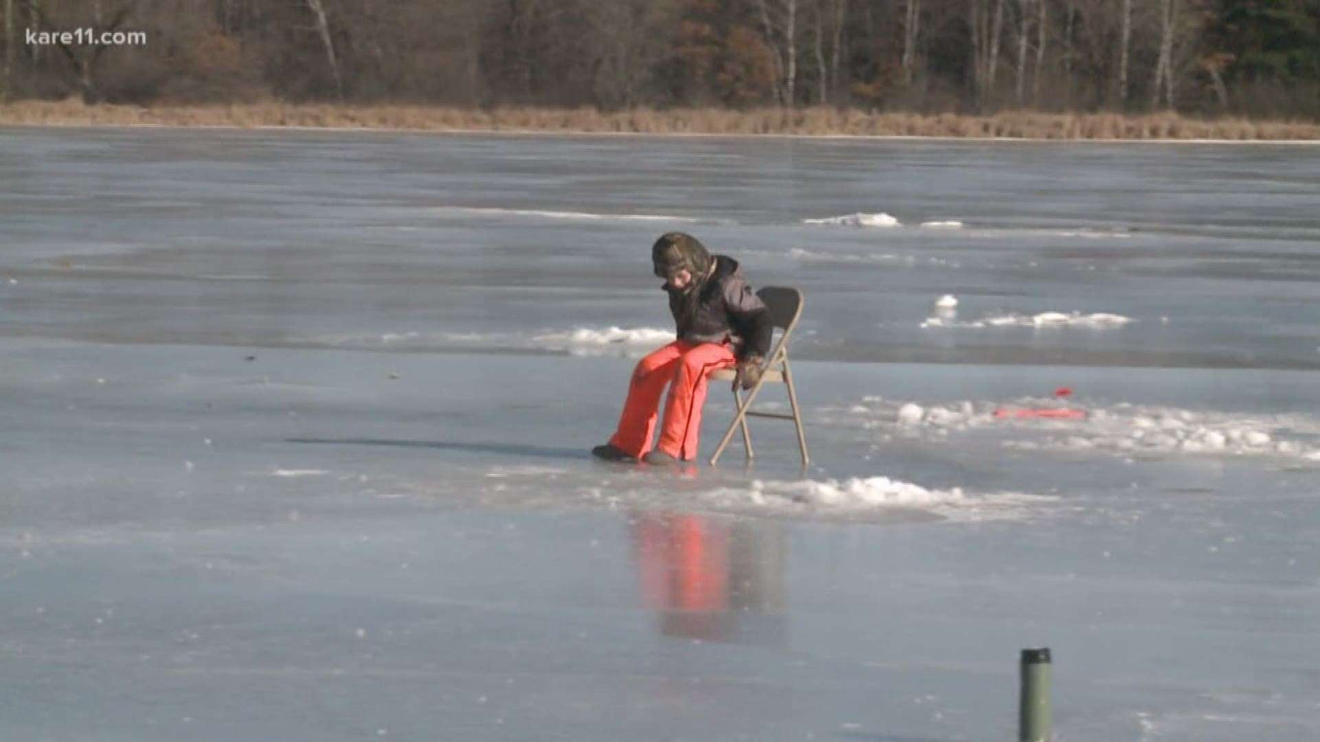 A bunch of kids busted out ice fishing rods Saturday on a frozen Coon Lake in Columbus. The nonprofit Union Sportsmen's Alliance teamed up with the Elevator Constructors Union to host a "Take Kids Ice Fishing Day."