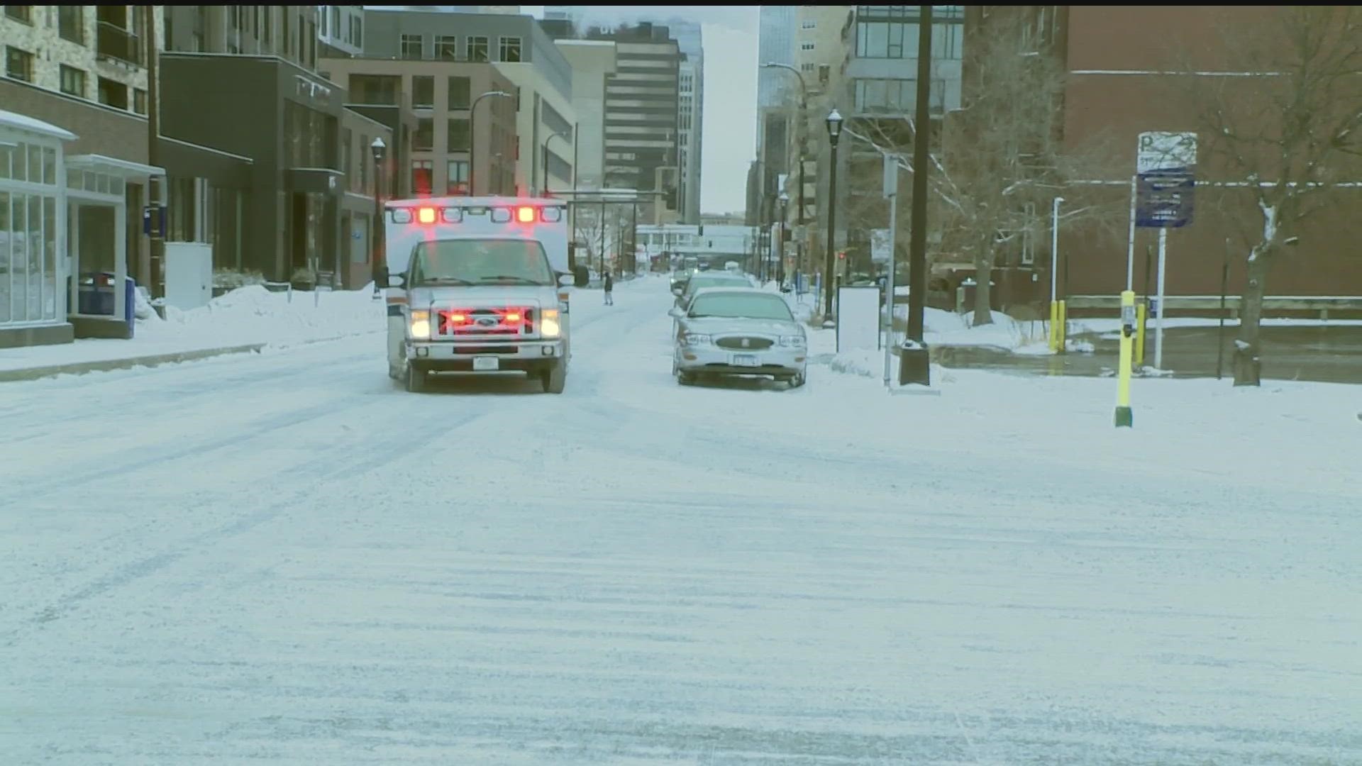 First responders are also expecting to see more car accidents and an increased number of cardiac events with residents shoveling heavy snow.