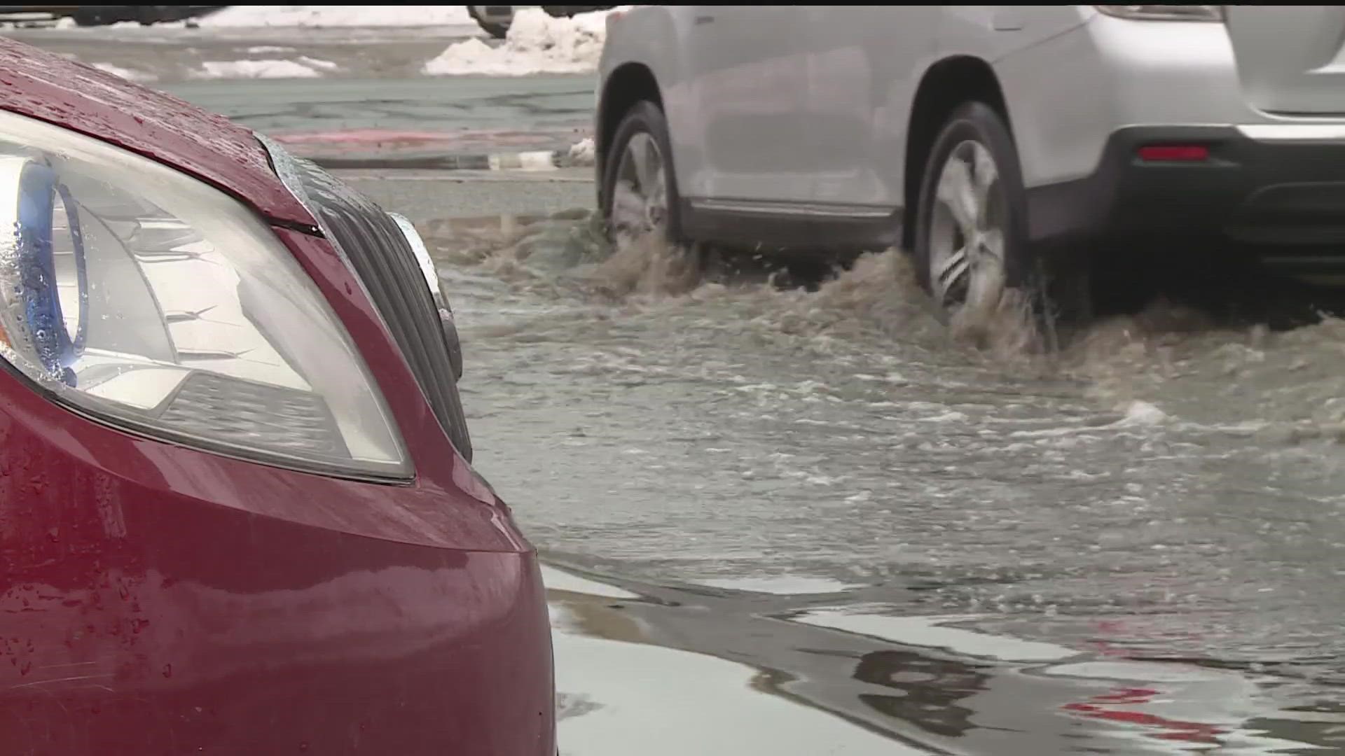 St. Paul Sewer Maintenance Division received about 20 calls for clogged drains Monday morning, creating flooding on roadways.