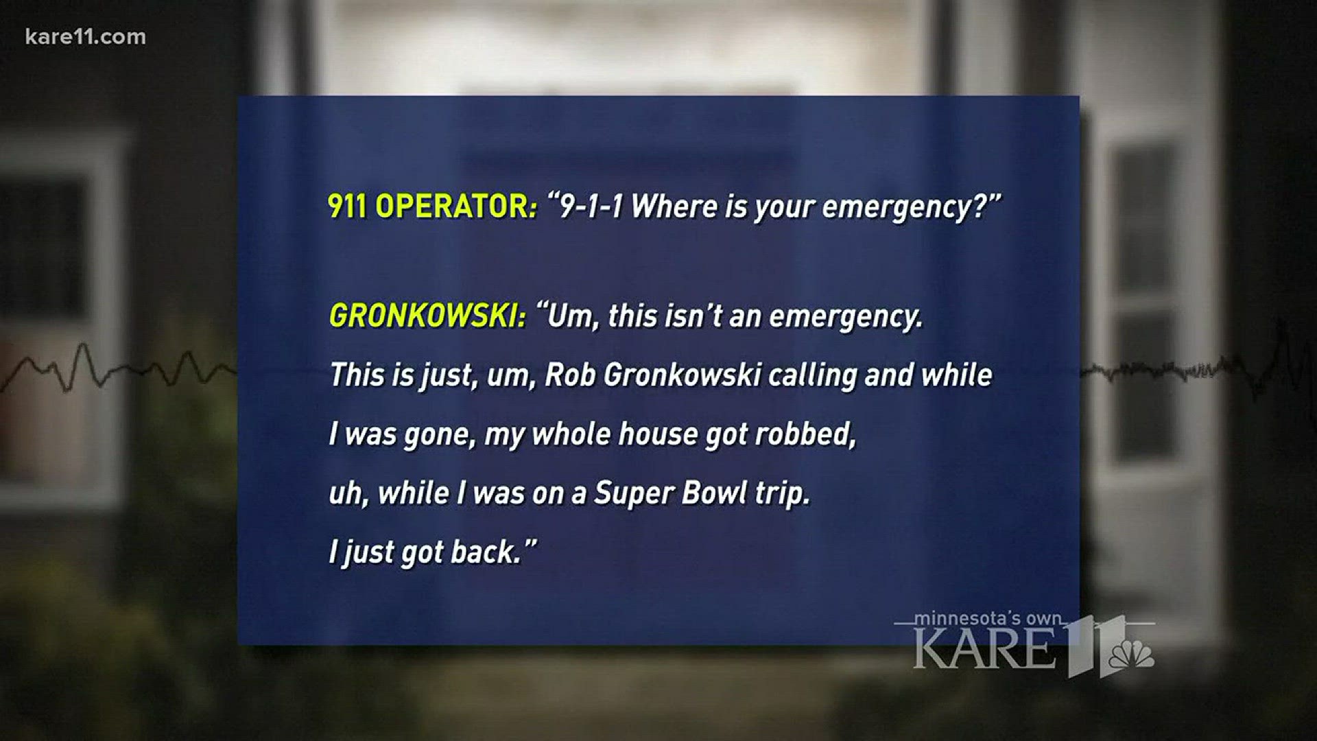 Police are investigating after New England Patriots star Rob Gronkowski's house was allegedly burglarized while he was in Minnesota for Super Bowl 52. http://kare11.tv/2FVOSO5