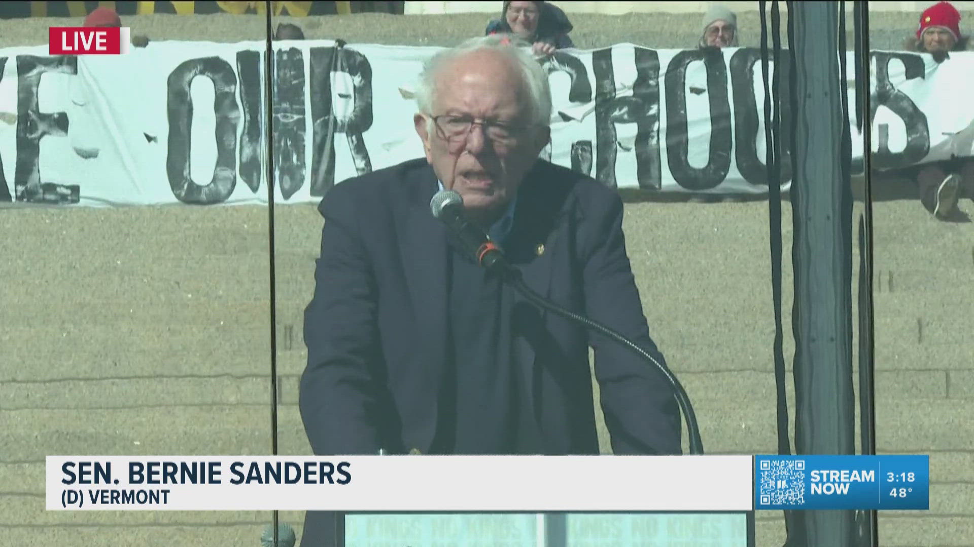 Sen. Bernie Sanders speaks at No Kings rally in St. Paul at the ...