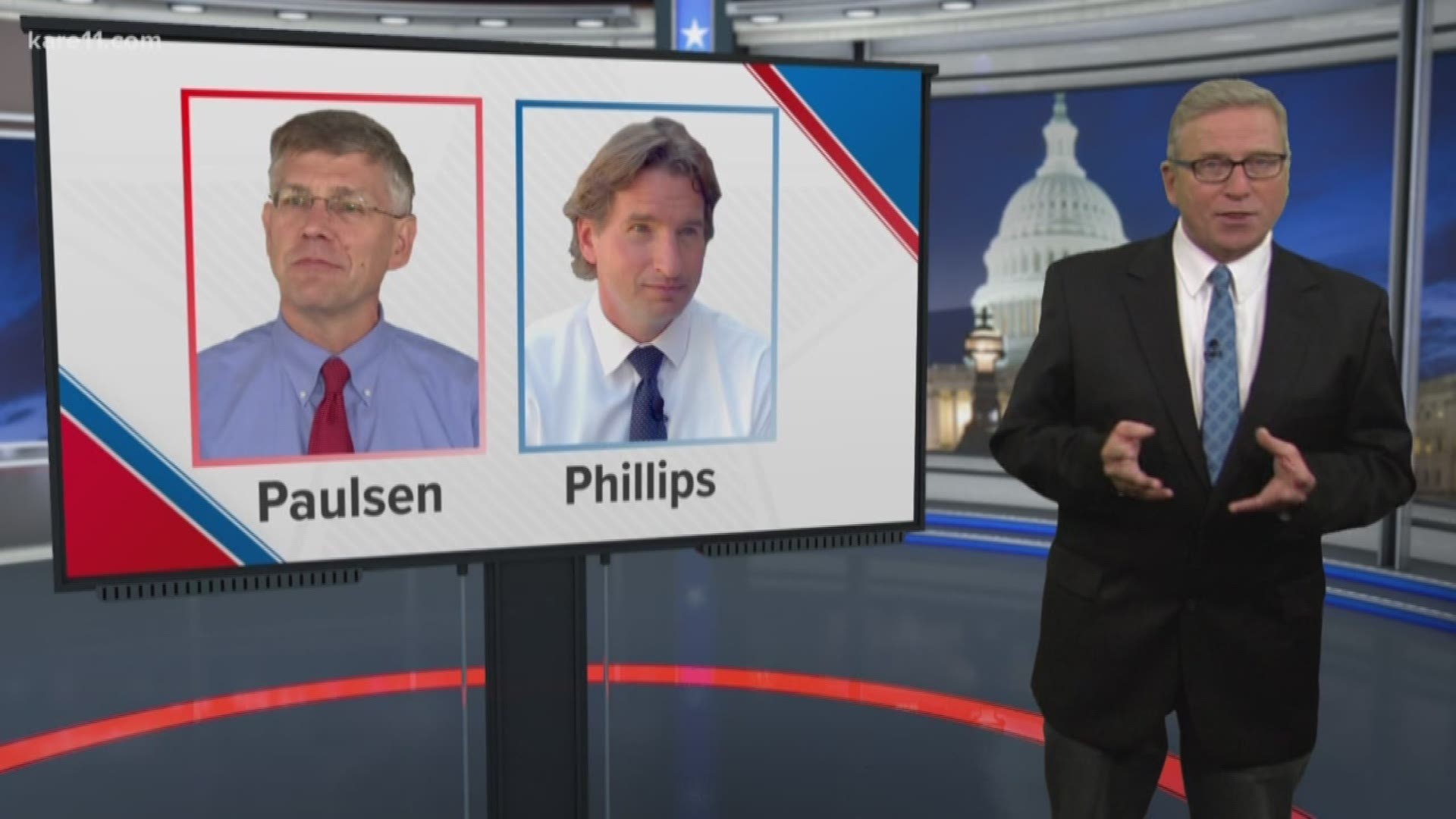 Political newcomer Dean Phillips is challenging five-term incumbent Congressman Erik Paulsen in Minnesota's 3rd Congressional District. Phillips has much more name recognition than any of Paulsen's previous Democratic opponents because of an attack ad bli