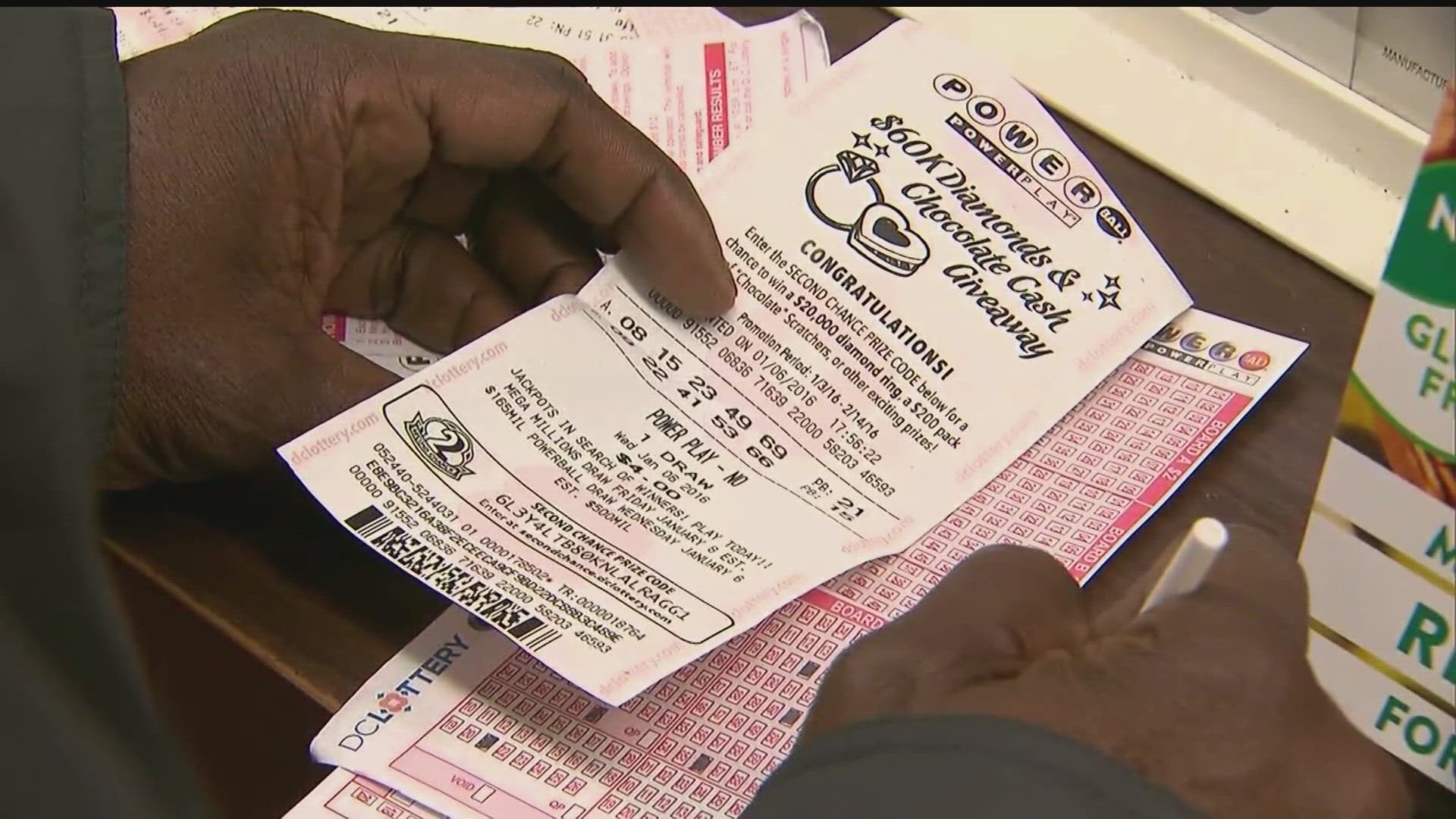 The chances of winning are one in about 292 million. The Powerball drawing is Monday night.