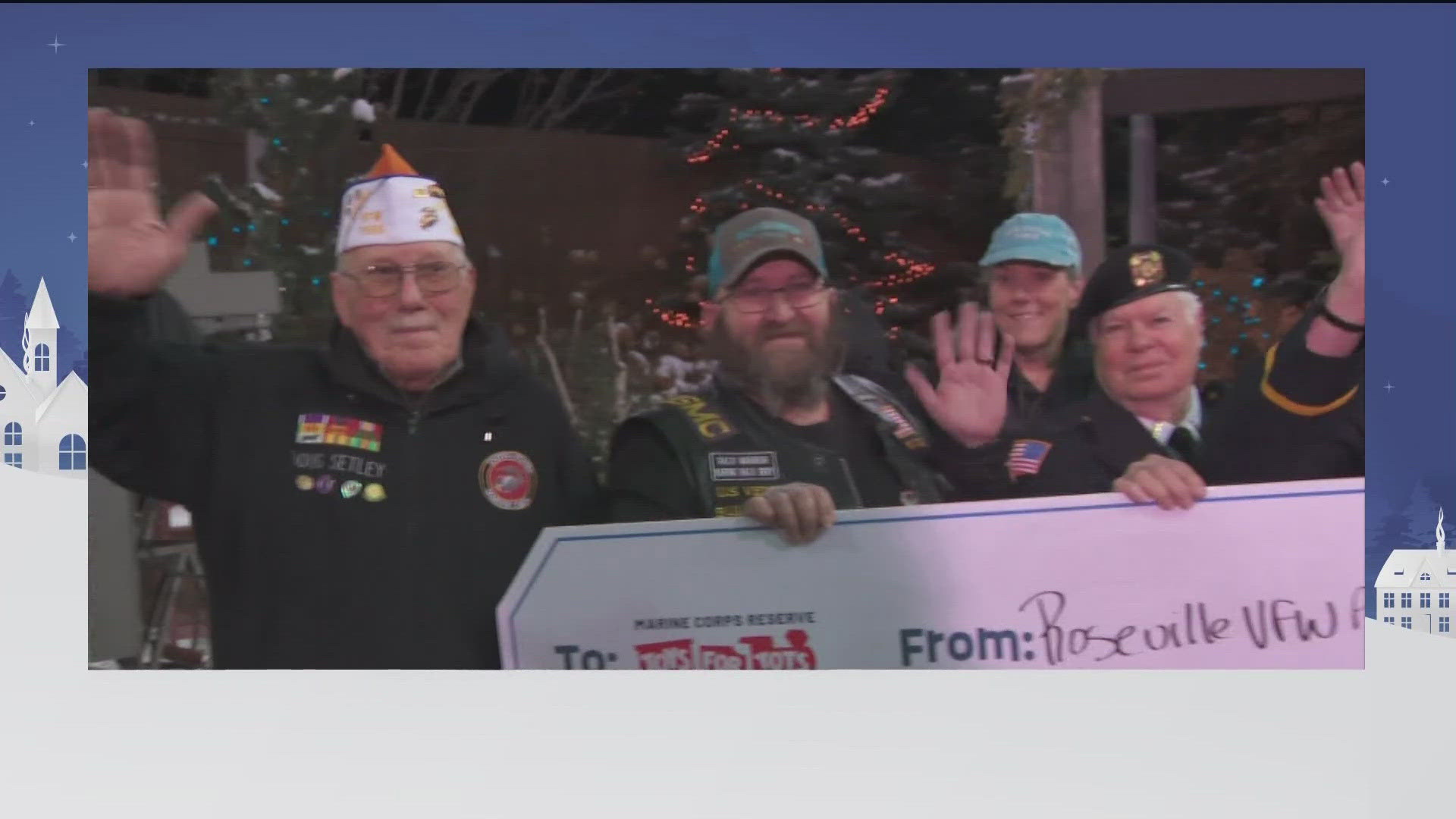 Roseville VFW Post 7555 joined KARE 11 to support Toys for Tots. 