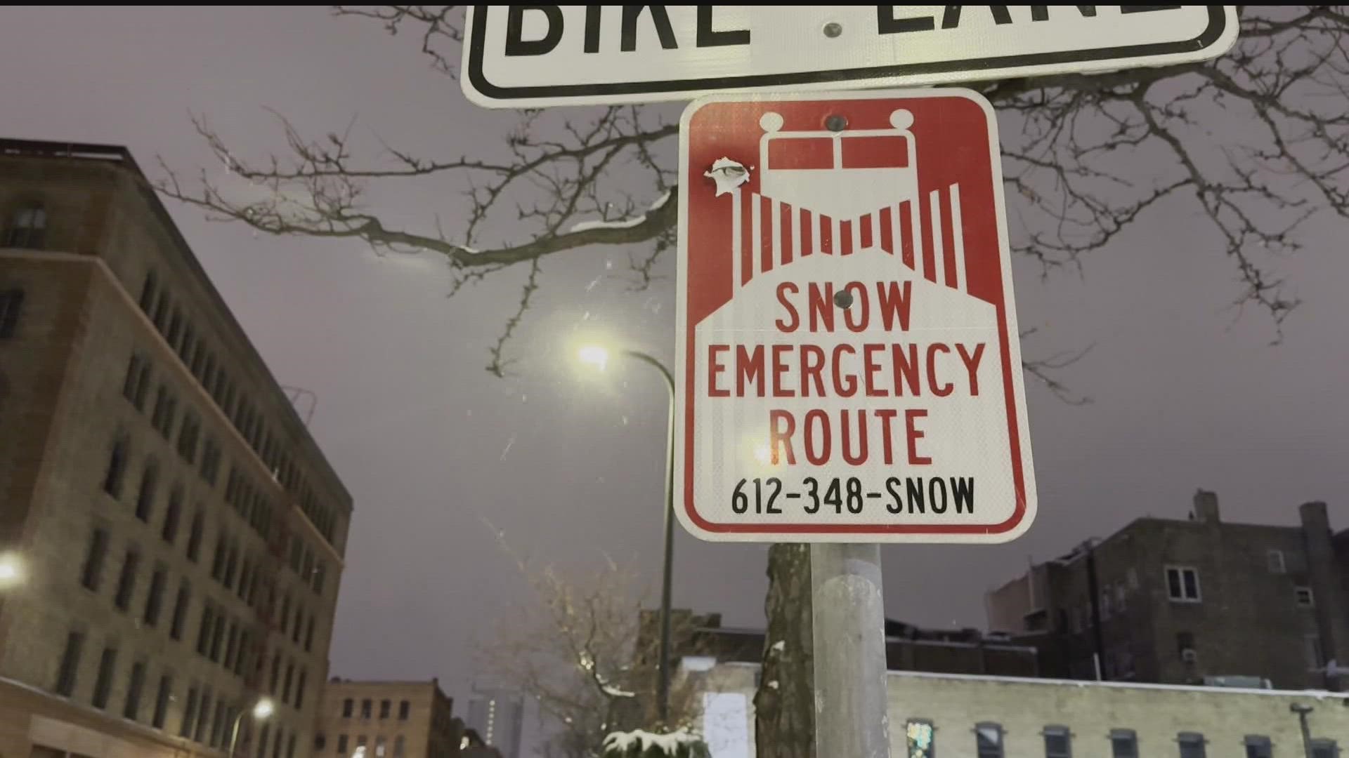 Minneapolis, St. Paul and many other metro communities are under a snow emergency on Wednesday morning.