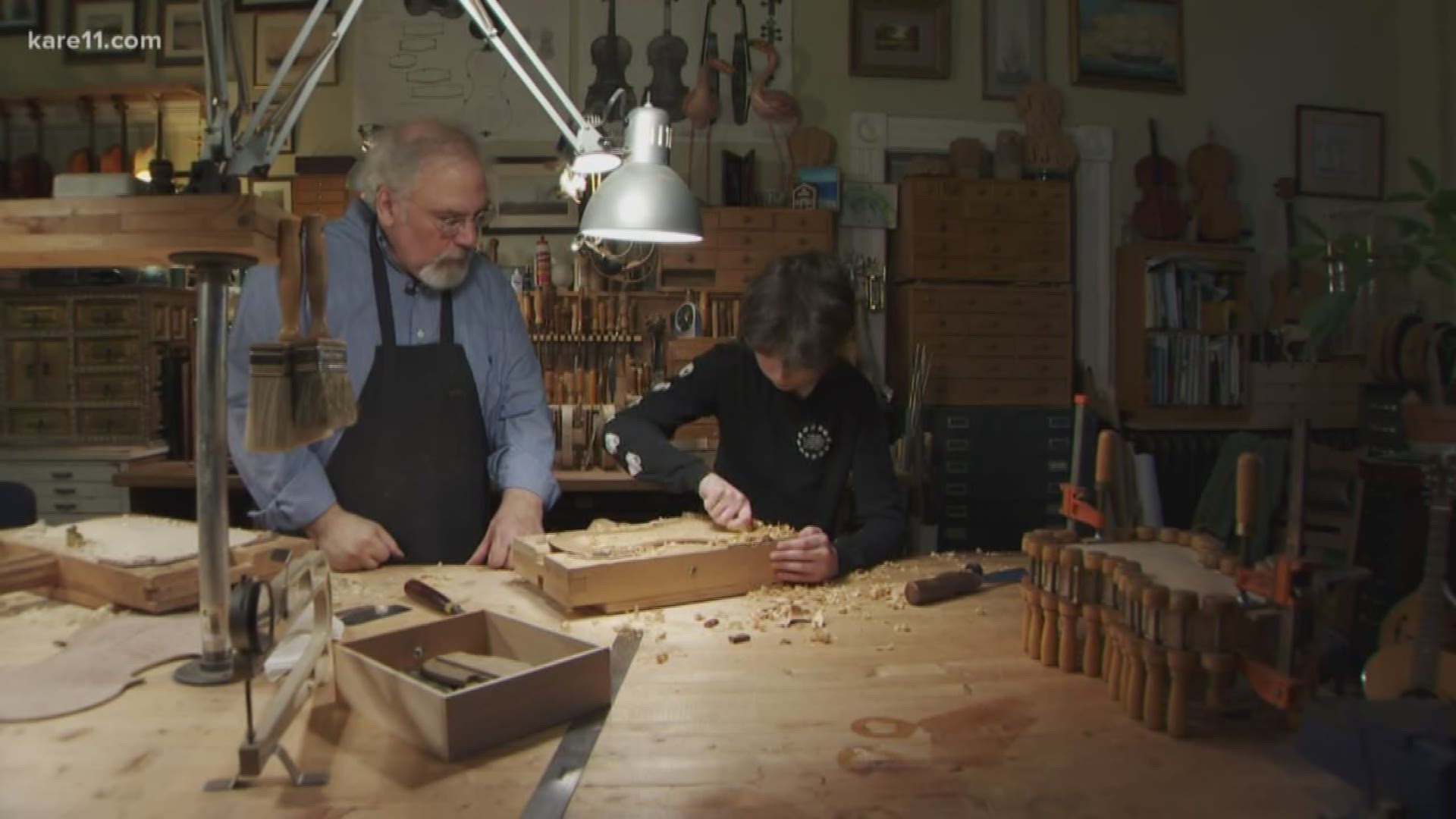 13-year-old Ben Milne is four years into his mentorship with master luthier Will Bartruff.