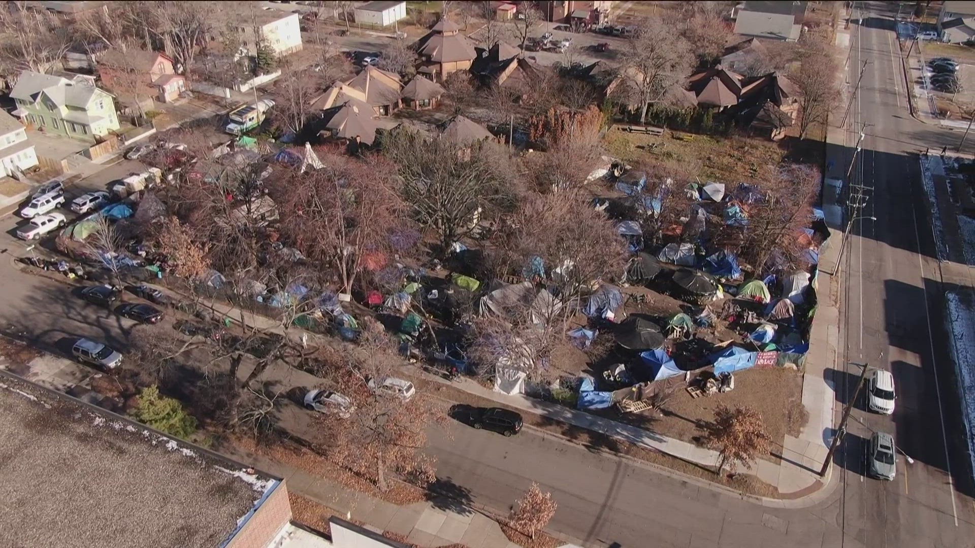 Camp residents spoke at a press conference Thursday, pleading with Minneapolis officials not to clear the camp as planned.