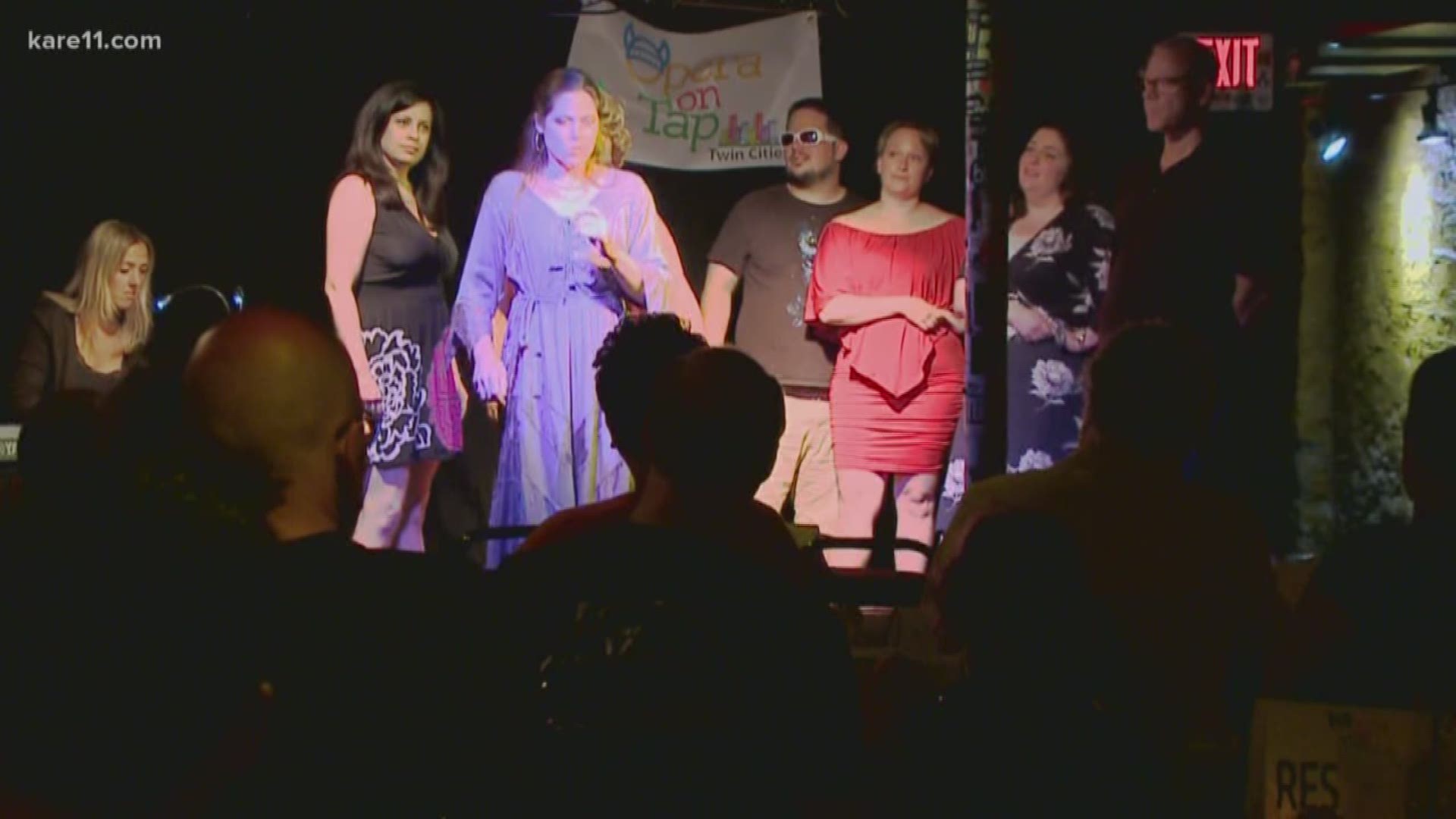 Instead of music blaring over loud speakers, you'll find someone belting out an aria at Honey nightclub in Minneapolis - for "Opera on Tap." https://kare11.tv/2wfMqyv