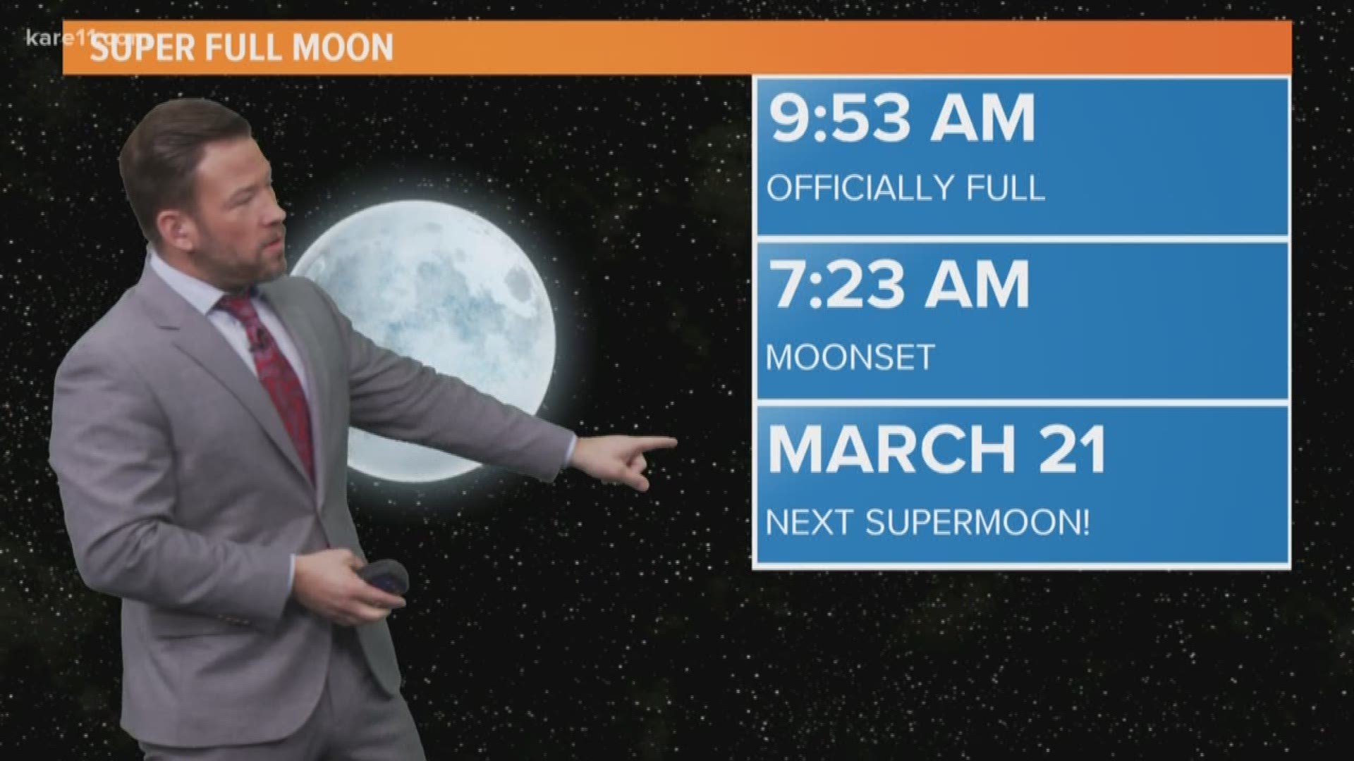 February's full moon will be the closest to Earth that it will ever be in 2019, but we can still see another supermoon sometime soon! https://kare11.tv/2GNLus6
