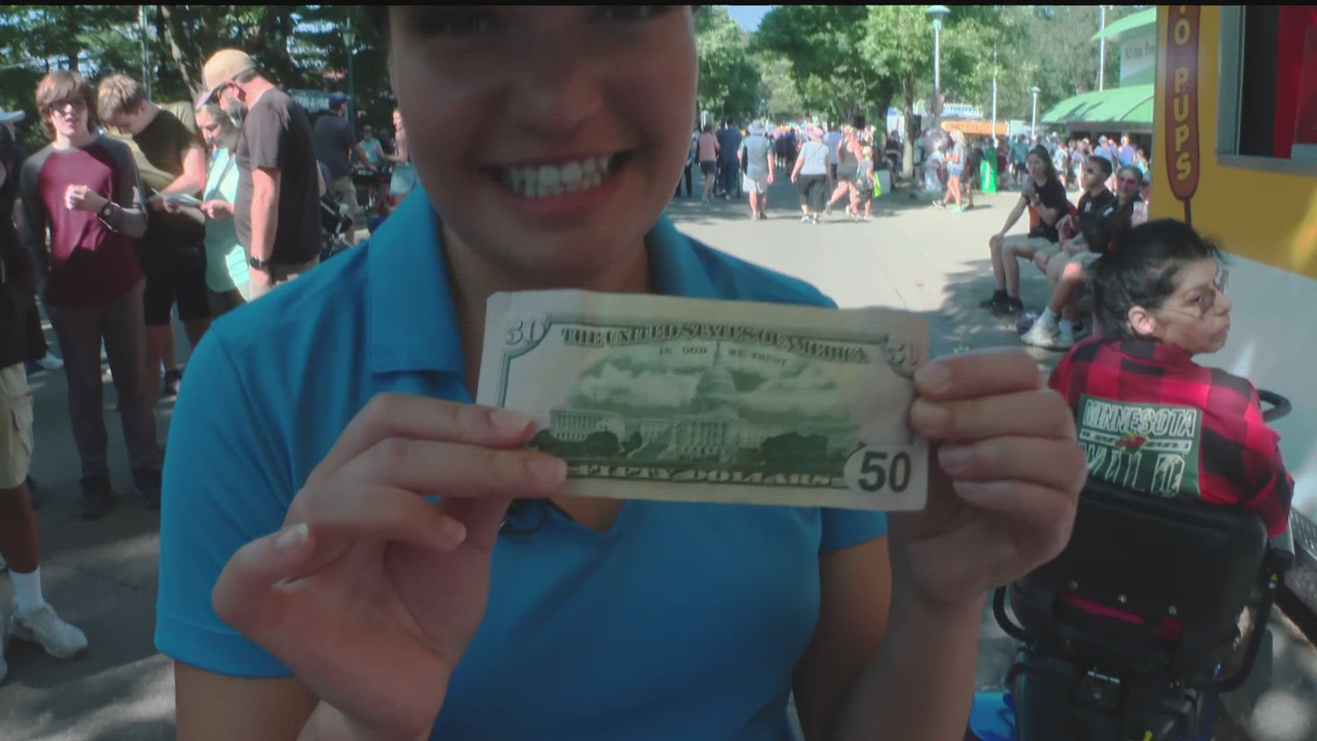 KARE 11's Samie Solina took $50 to the Minnesota State Fair to see how much food and fun she could have on a budget.