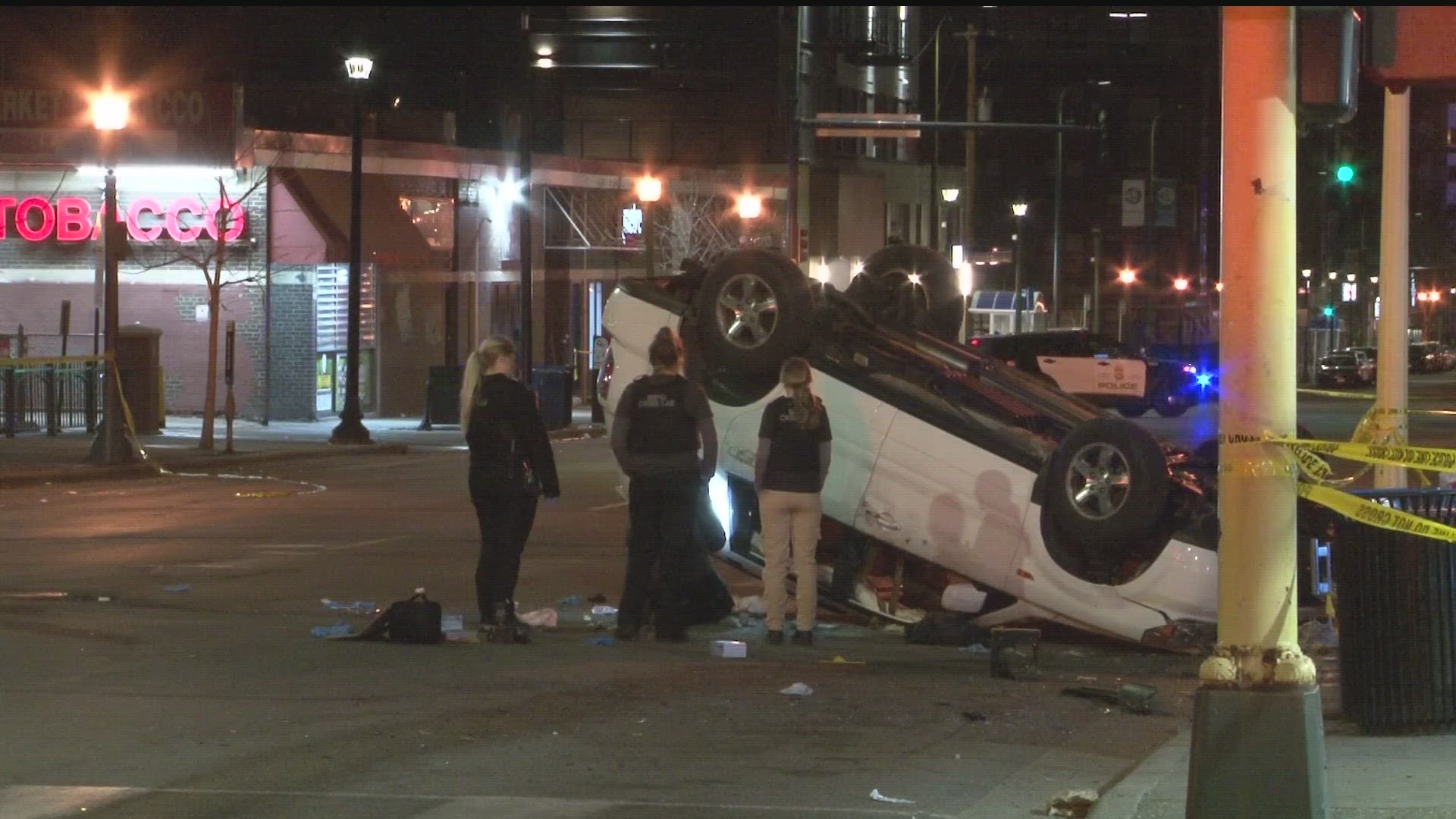 The intersection at Nicollet Avenue and 19th Street East in Minneapolis reopened early Tuesday morning after a major overnight crash.