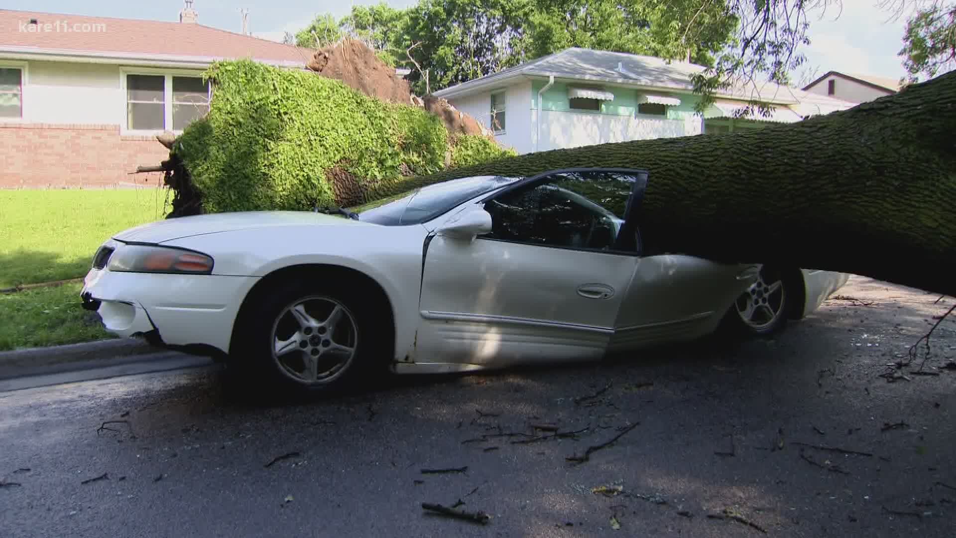 Roads became flooded and cars got stuck as slow-moving storms produced heavy rain in east St. Paul and much of the east metro area Sunday evening.