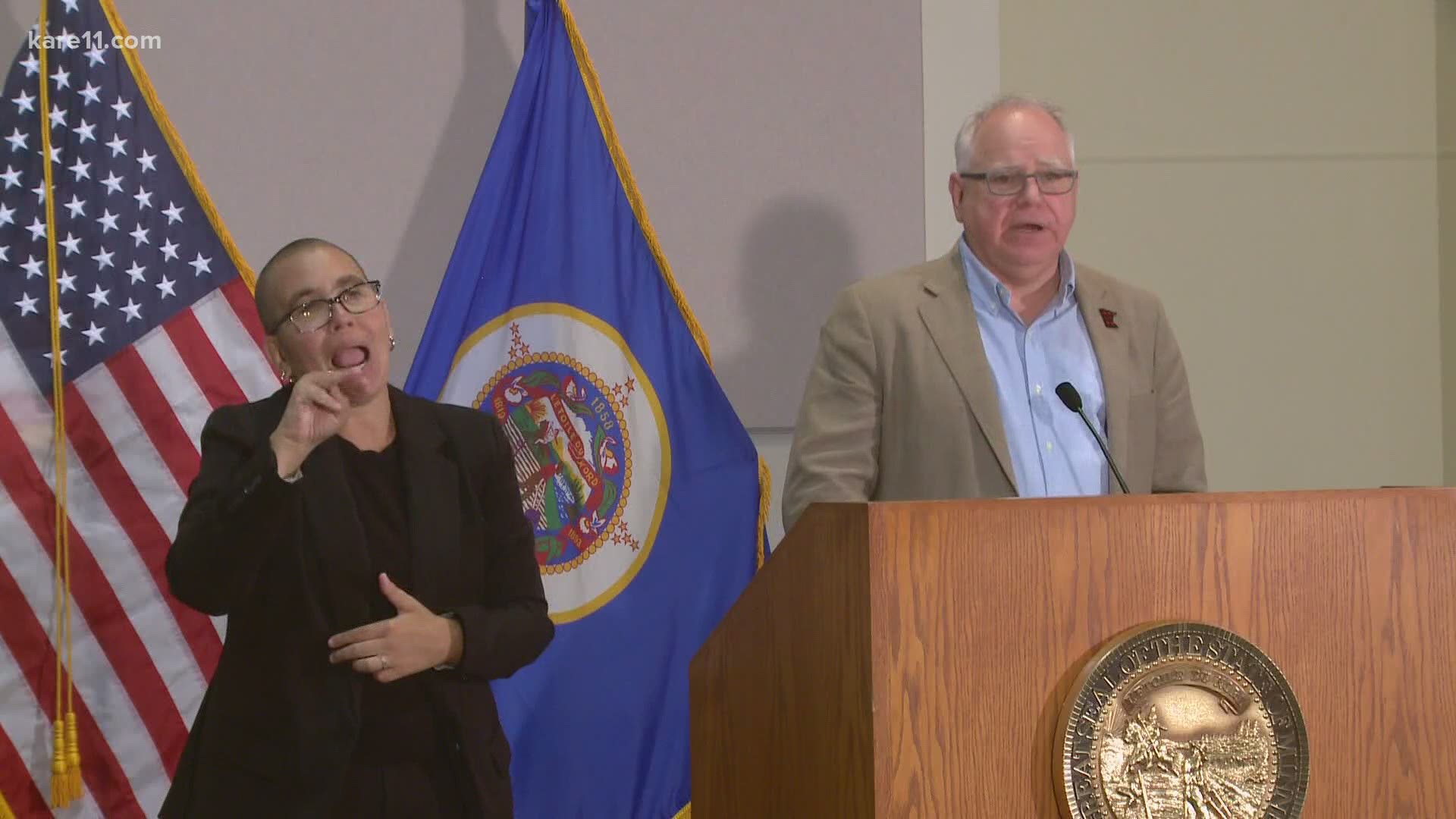 Gov. Tim Walz announces a mandate requiring Minnesotans to wear face masks in stores and indoor gathering places