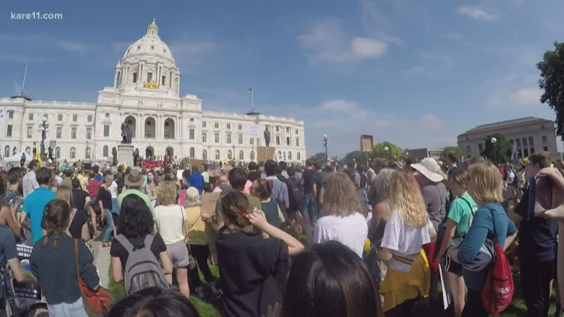 Police estimated the Youth Climate Strike crowd at the Minn. State Capitol at 6,000 Friday. Students say they're worried about the planet's viability.