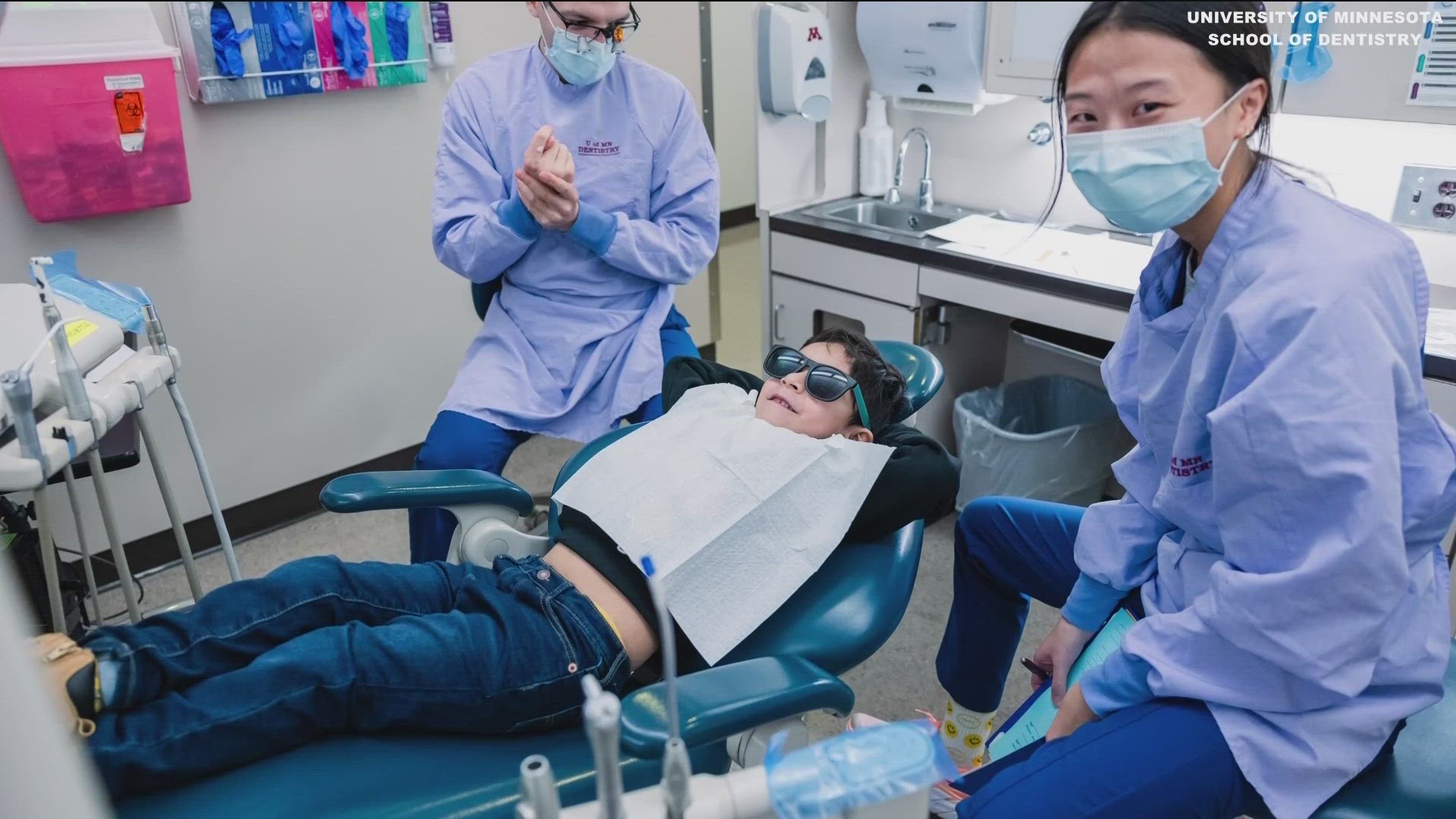 Students at the University of Minnesota's School of Dentistry provided care and found grants to help "Give Kids a Smile."