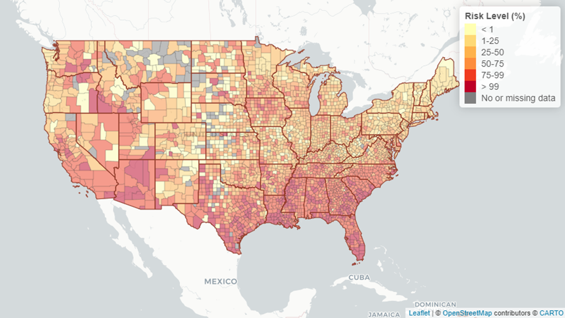 Georgia Tech map calculates COVID risk at events in each county ...