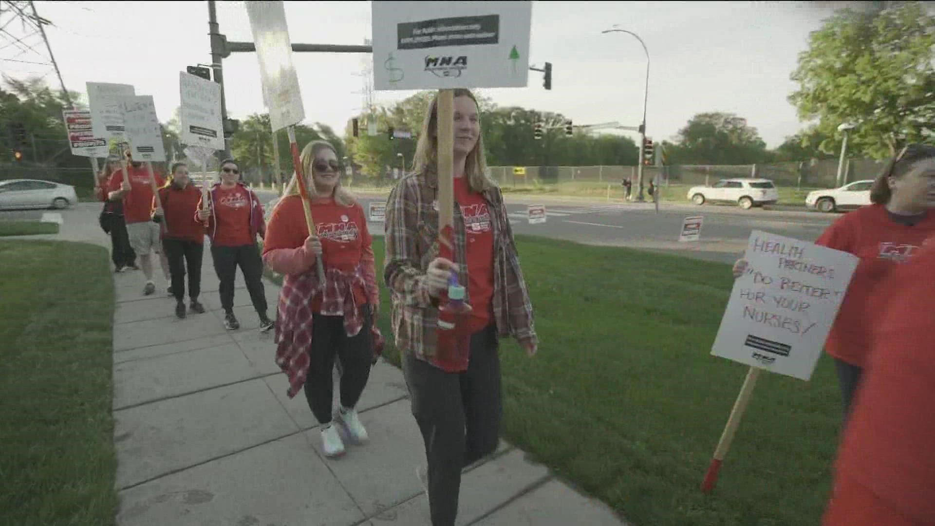 Around 15,000 nurses are hitting the picket line asking for better contracts and better patient care.