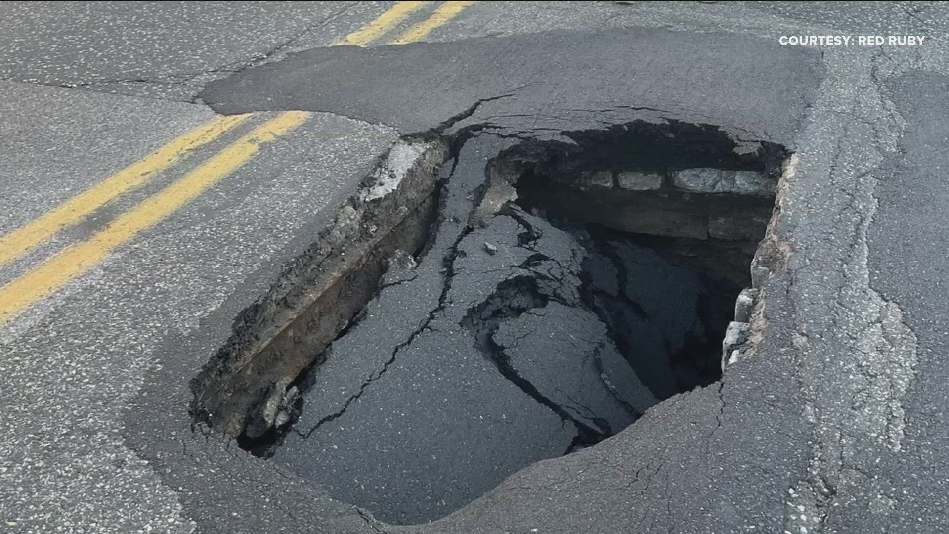 The repair work is estimated to take up to two months, according to the city, which said the sinkhole occurred on Thursday evening.