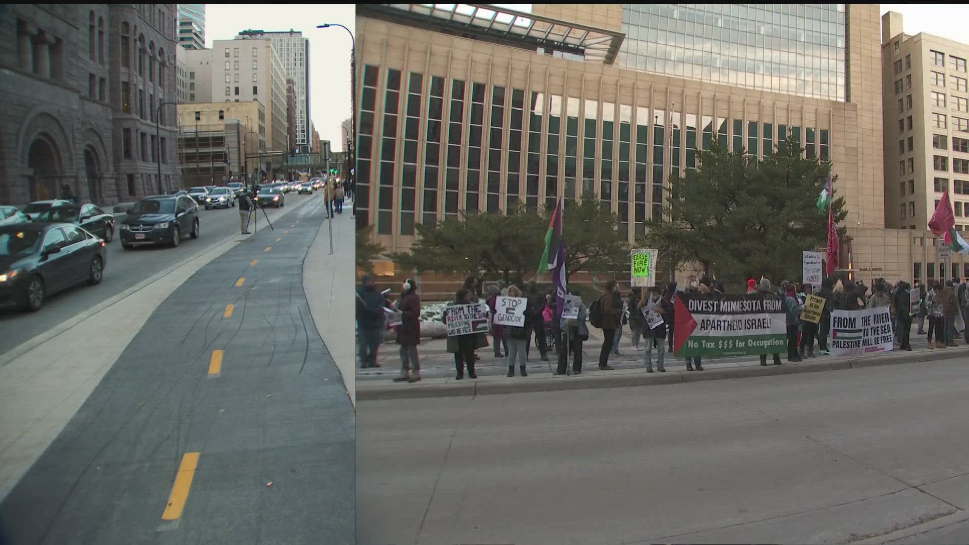 The demonstration took place in downtown Minneapolis.