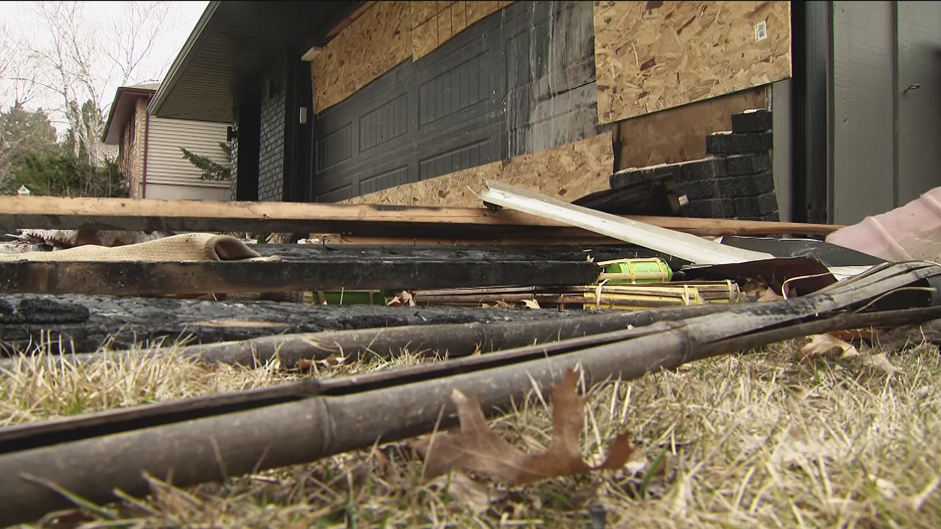 After a family's garage went up in flames, they believe evidence shows it was intentional.