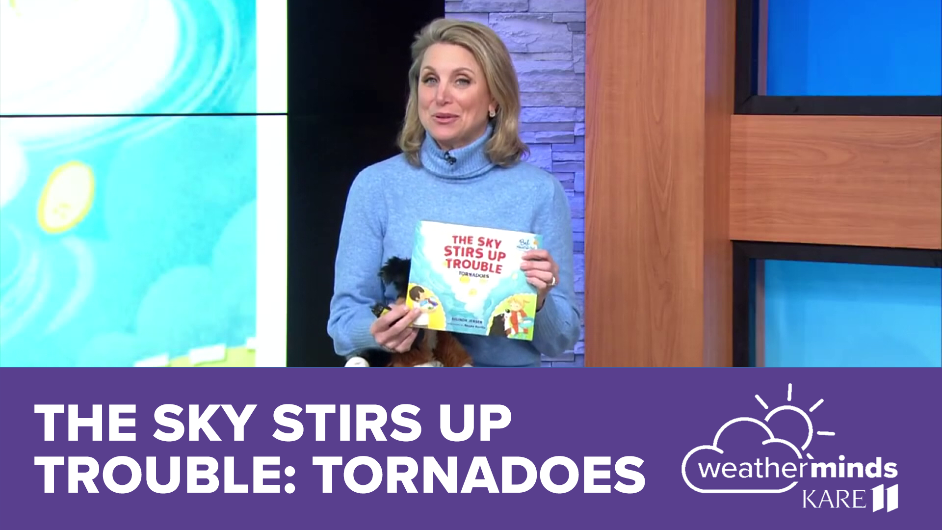 KARE 11 Meteorologist Belinda Jensen reads one of her books from the Bel the Weather Girl series.