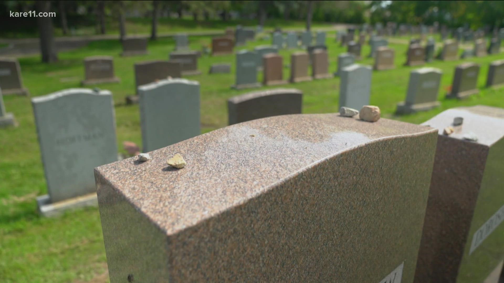 The supervisor of Chesed Shel Emet Cemetery in St. Paul found on Thursday that 32 memorial monuments had been knocked over.
