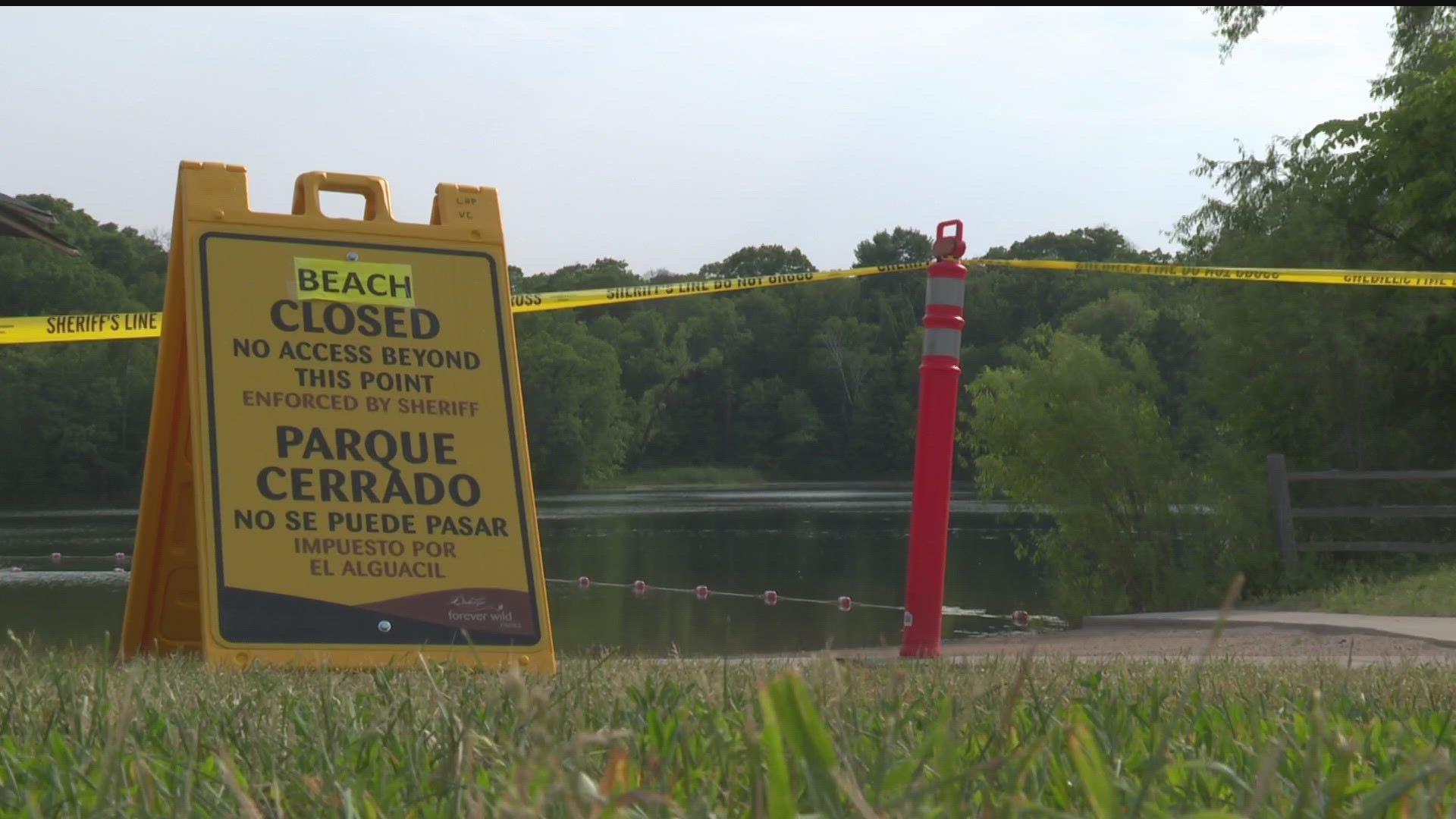 The lake has been closed to the public after a potential viral outbreak.