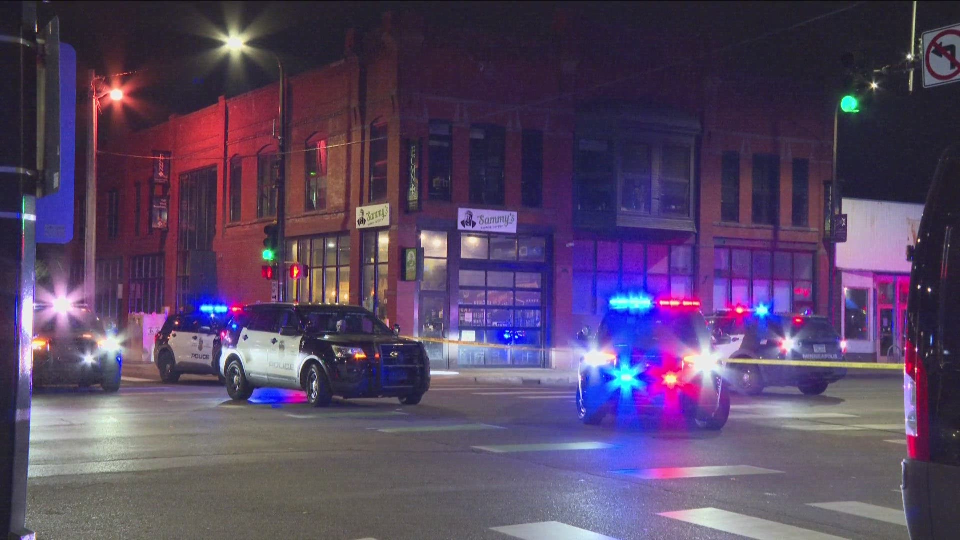 The shooting occurred just after 1 a.m. Wednesday at the intersection of West Broadway and North Emerson Avenue.