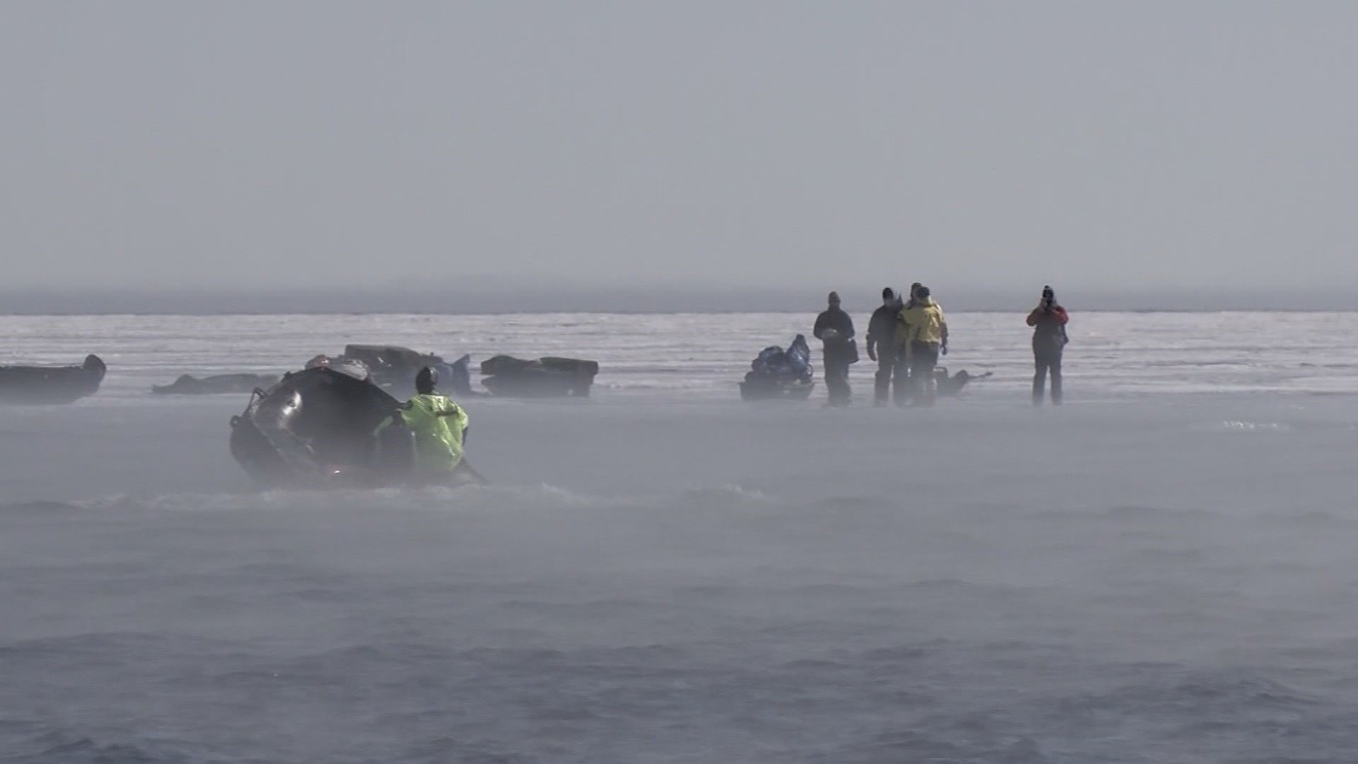 More than two dozen anglers are safe after a natural mishap forced their rescue from an ice flow.