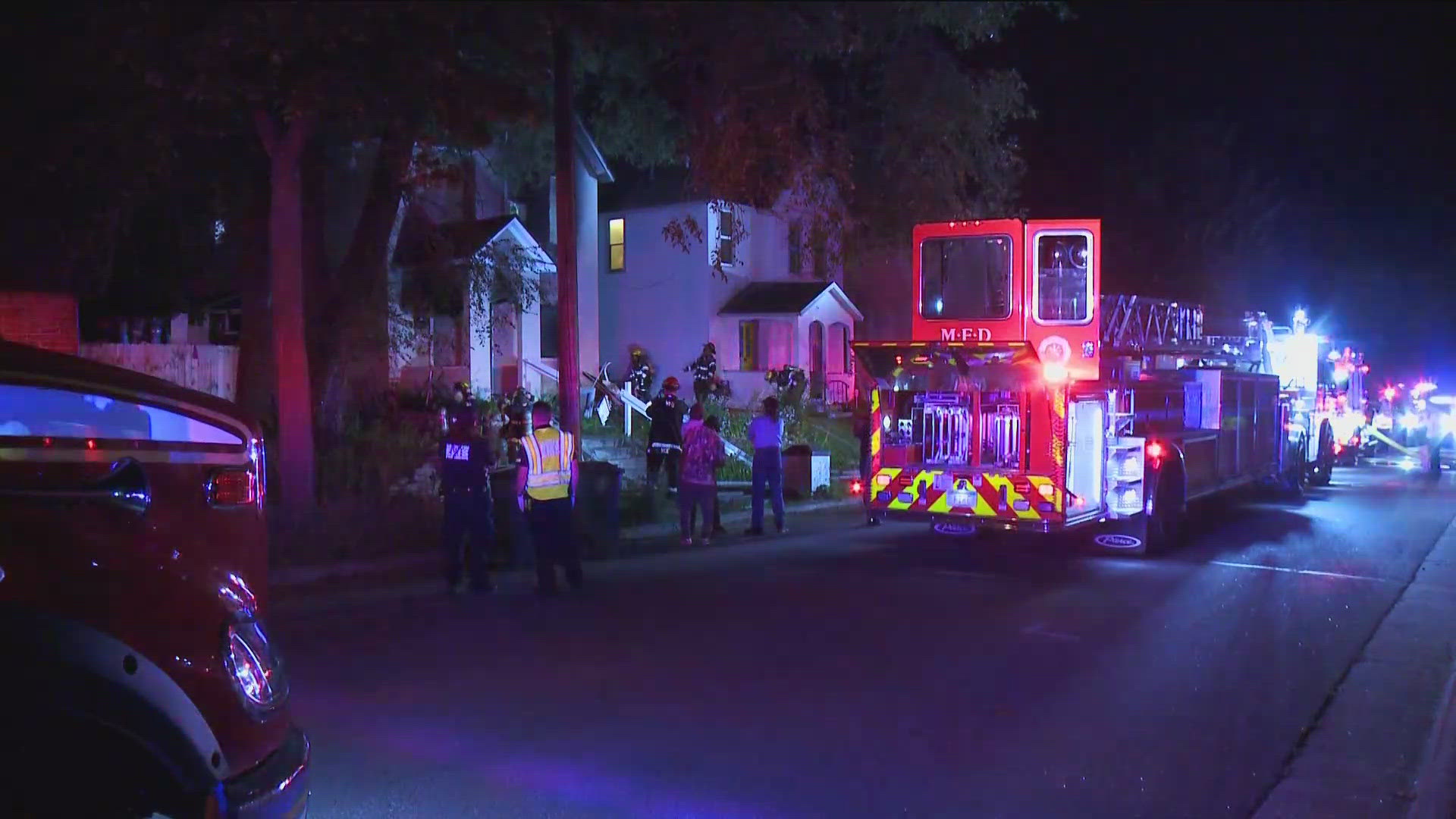 Crews arrived at the home near 22nd Ave. NE and Central Ave. and found flames jumping from both the first and second floors. 