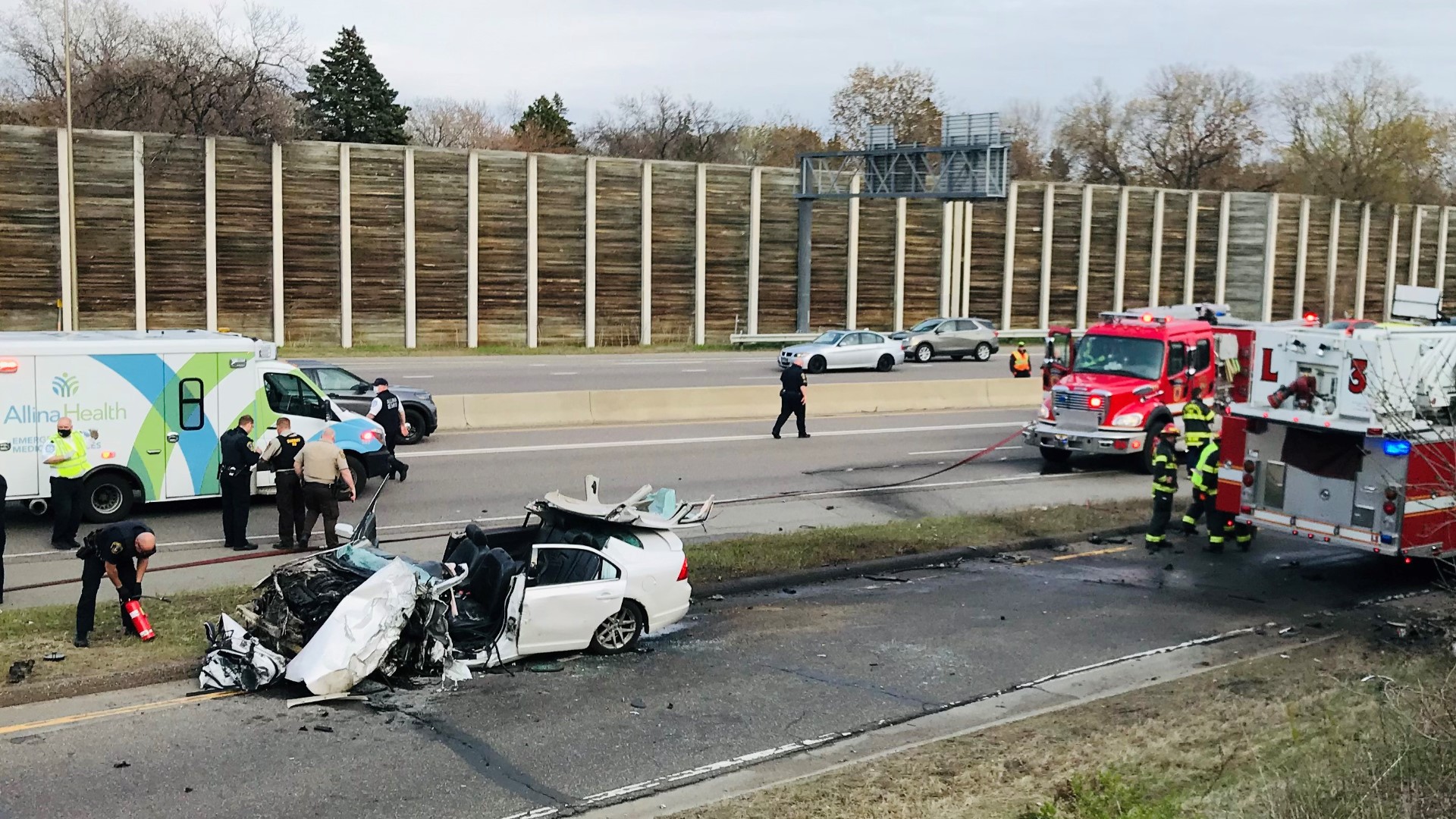 The southbound lanes of I-35W in Bloomington were closed between American Boulevard West and 82nd Street for a couple hours on Sunday due to the crash.