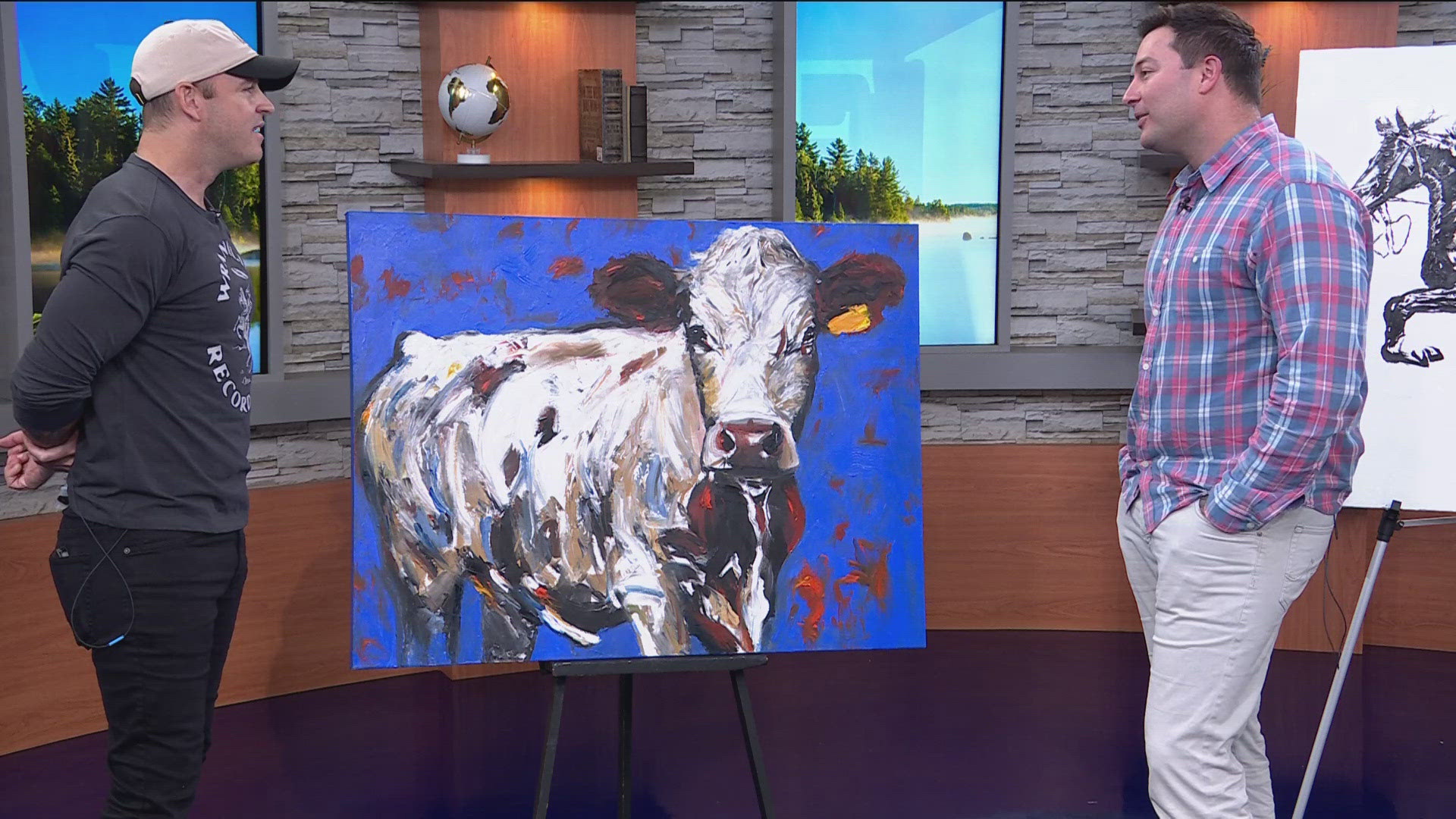 Matt Moberg is opening his first major art exhibition and he joined KARE 11 Saturday to discuss his paintings.