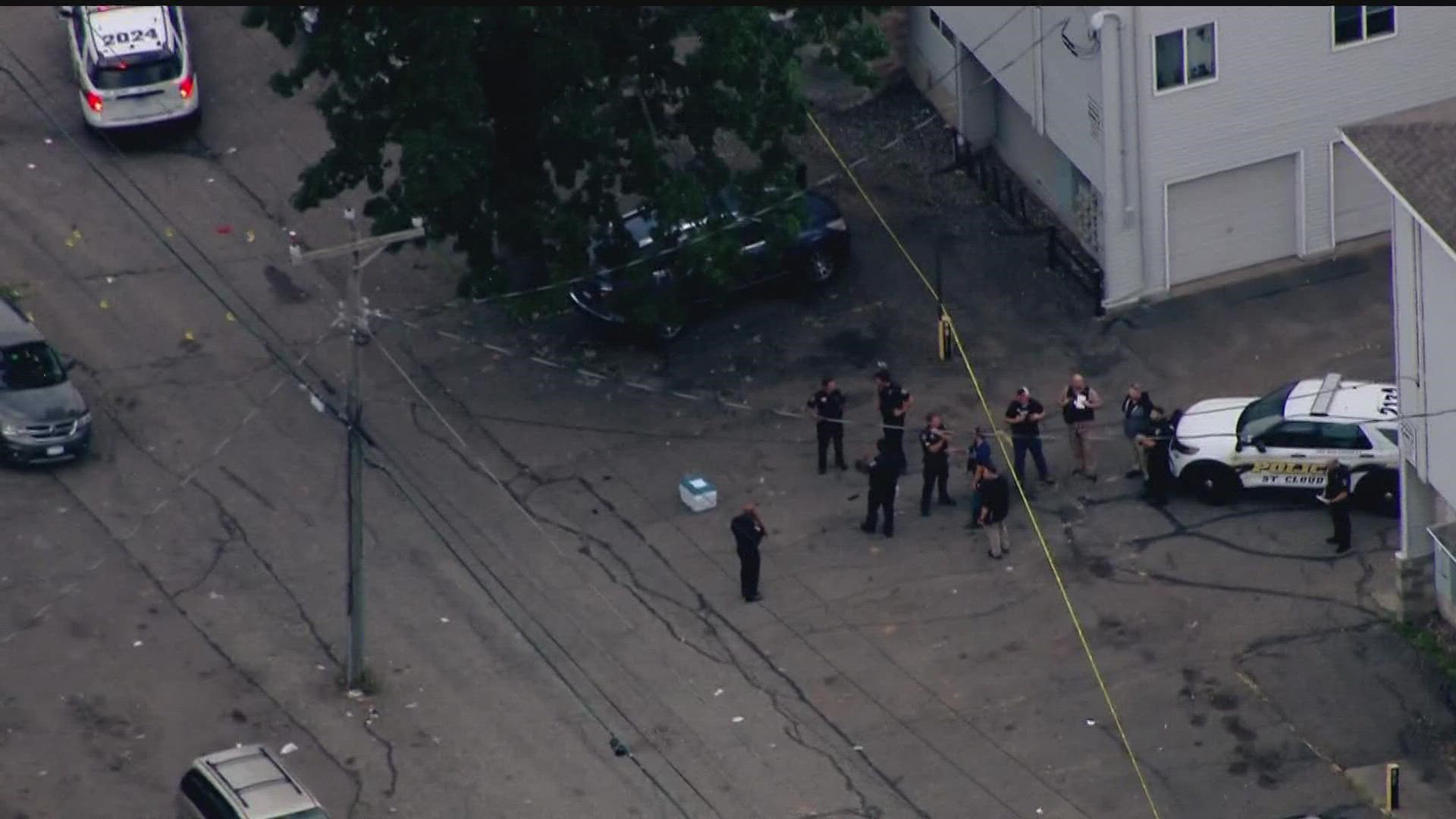 Four people were shot late Wednesday afternoon in an alleyway, after police say a fight escalated between two groups.