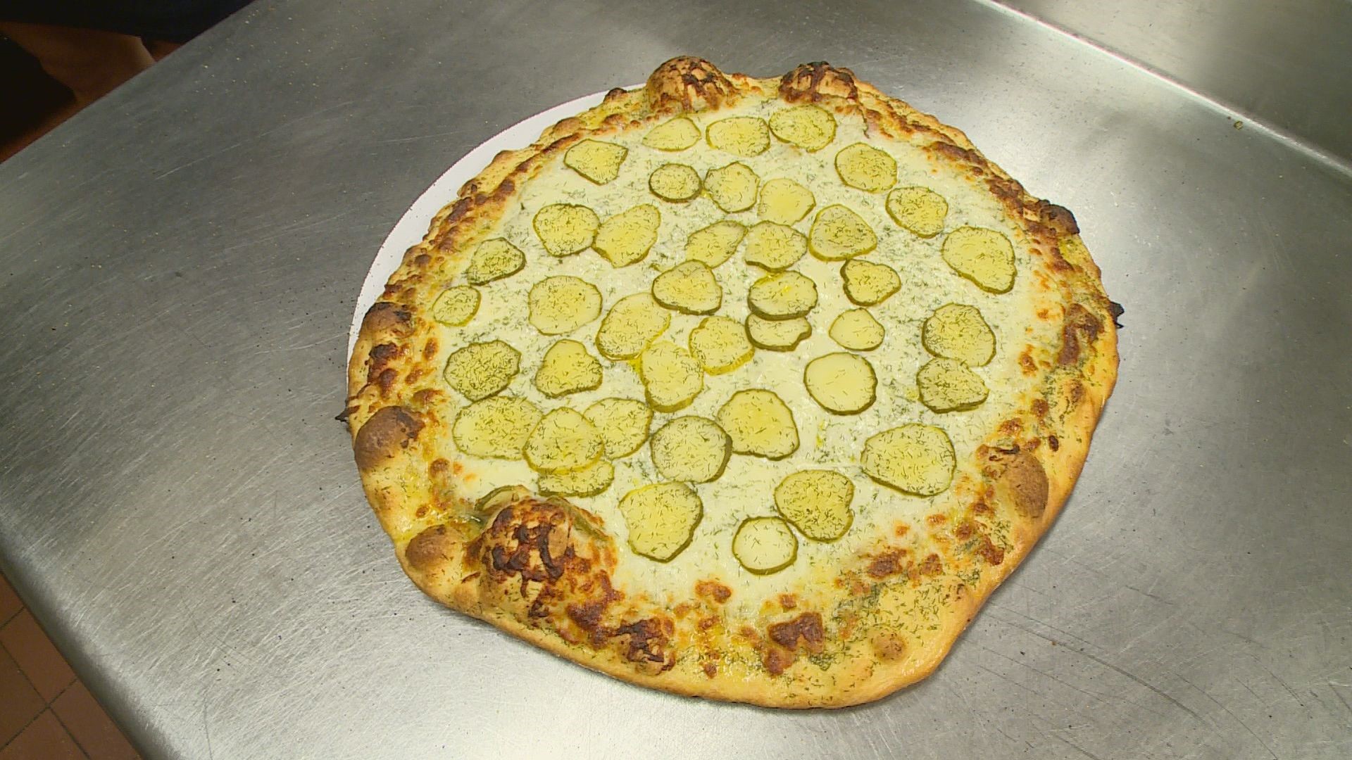The 'Kinda Big Dill' pizza at QC Pizza in Mahtomedi has gone viral. Would you try the pickle-flavored pie?