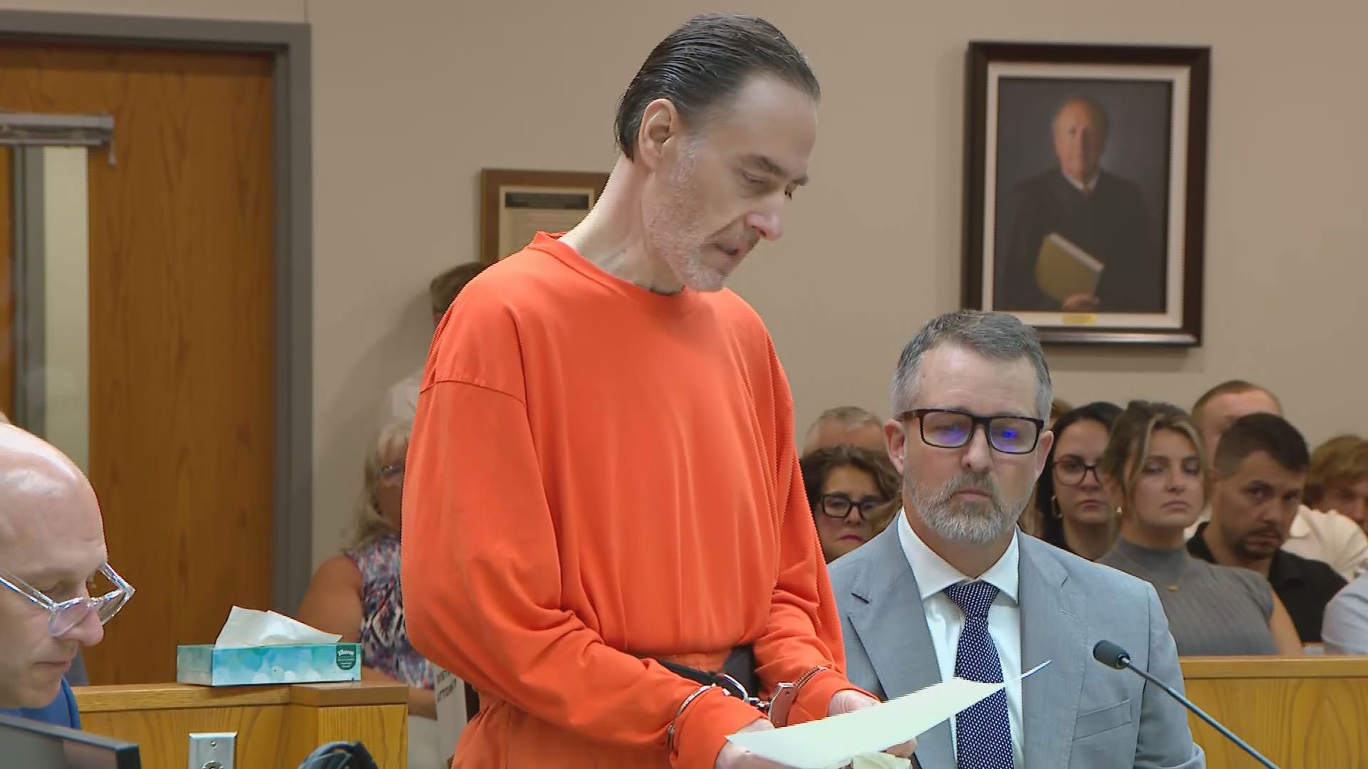 Convicted Apple River killer Nicolae Miu apologizes to the family of his victim, 17-year-old Isaac Schuman, during Wednesday's sentencing hearing.
