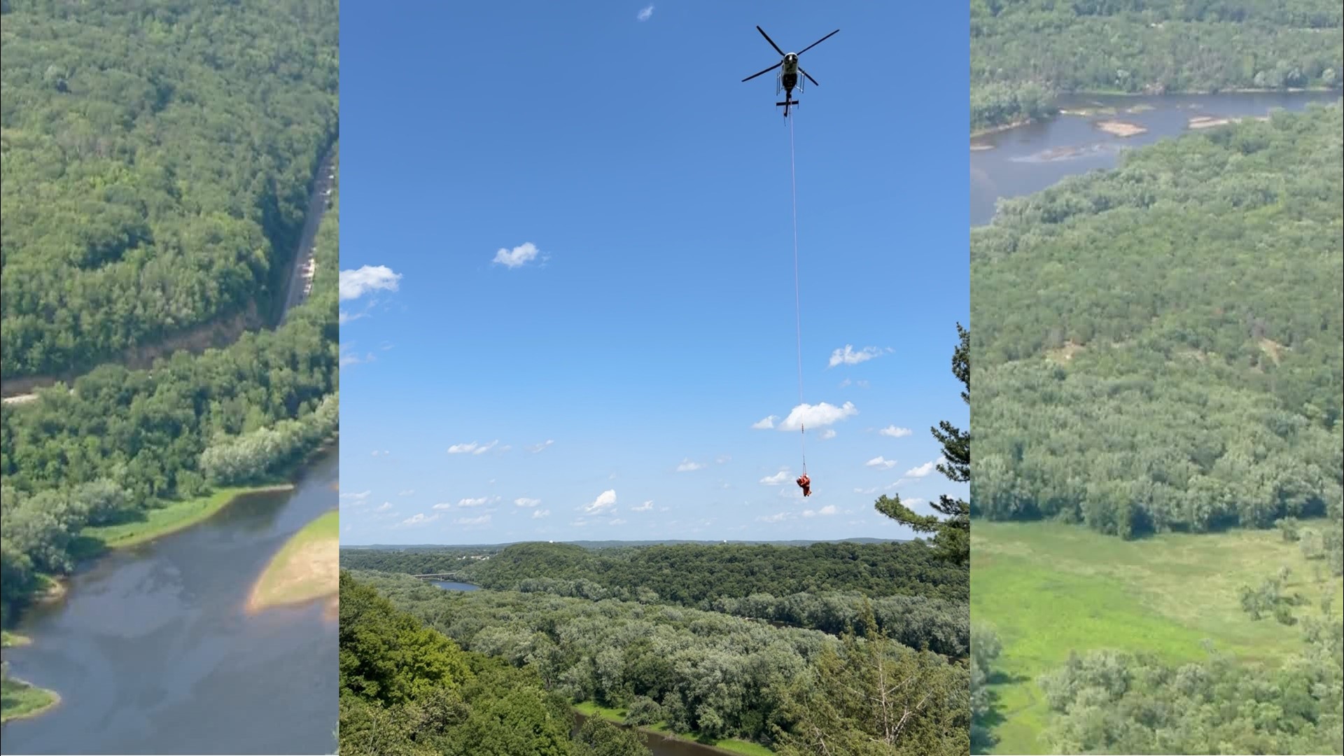 Chisago County Sheriff's Officials are crediting a team of specialty rescuers for saving a 74-year-old man who fell off a cliff over the St. Croix River.