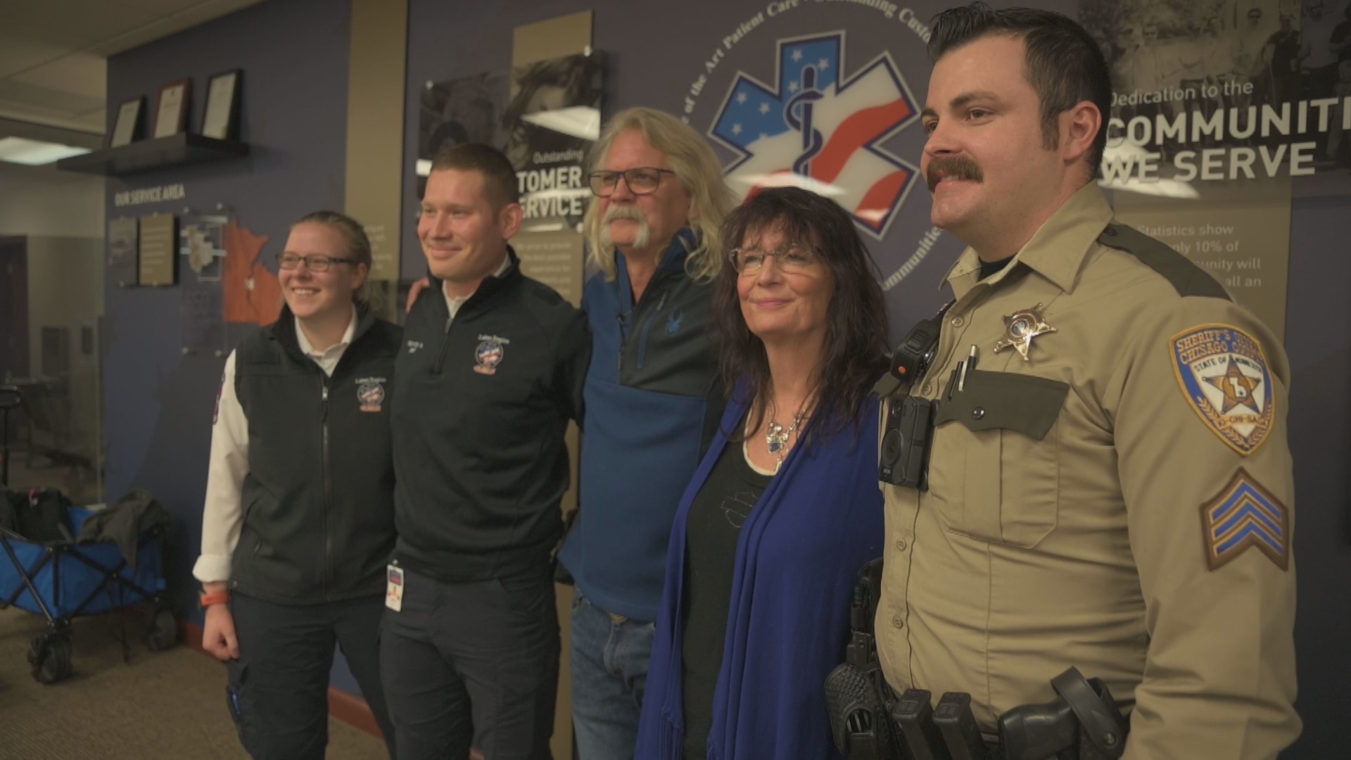 In an episode captured on body camera, three first responders revived Terry Steinmetz after cardiac arrest. On Monday, he got a chance to say "thank you."