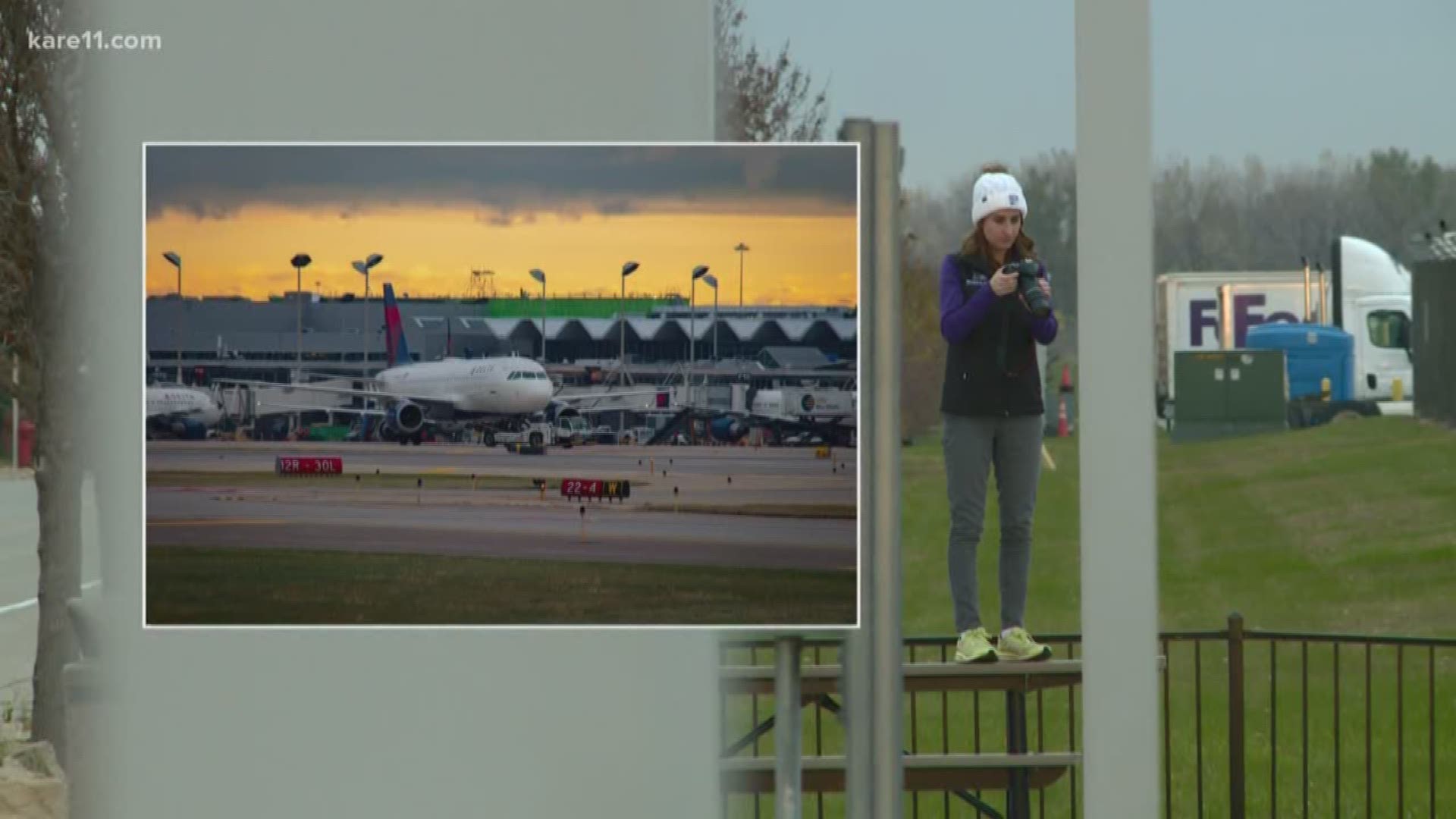 Ellery McCardle shows us MSP International Airport's public viewing spot at the end of Cargo Road.