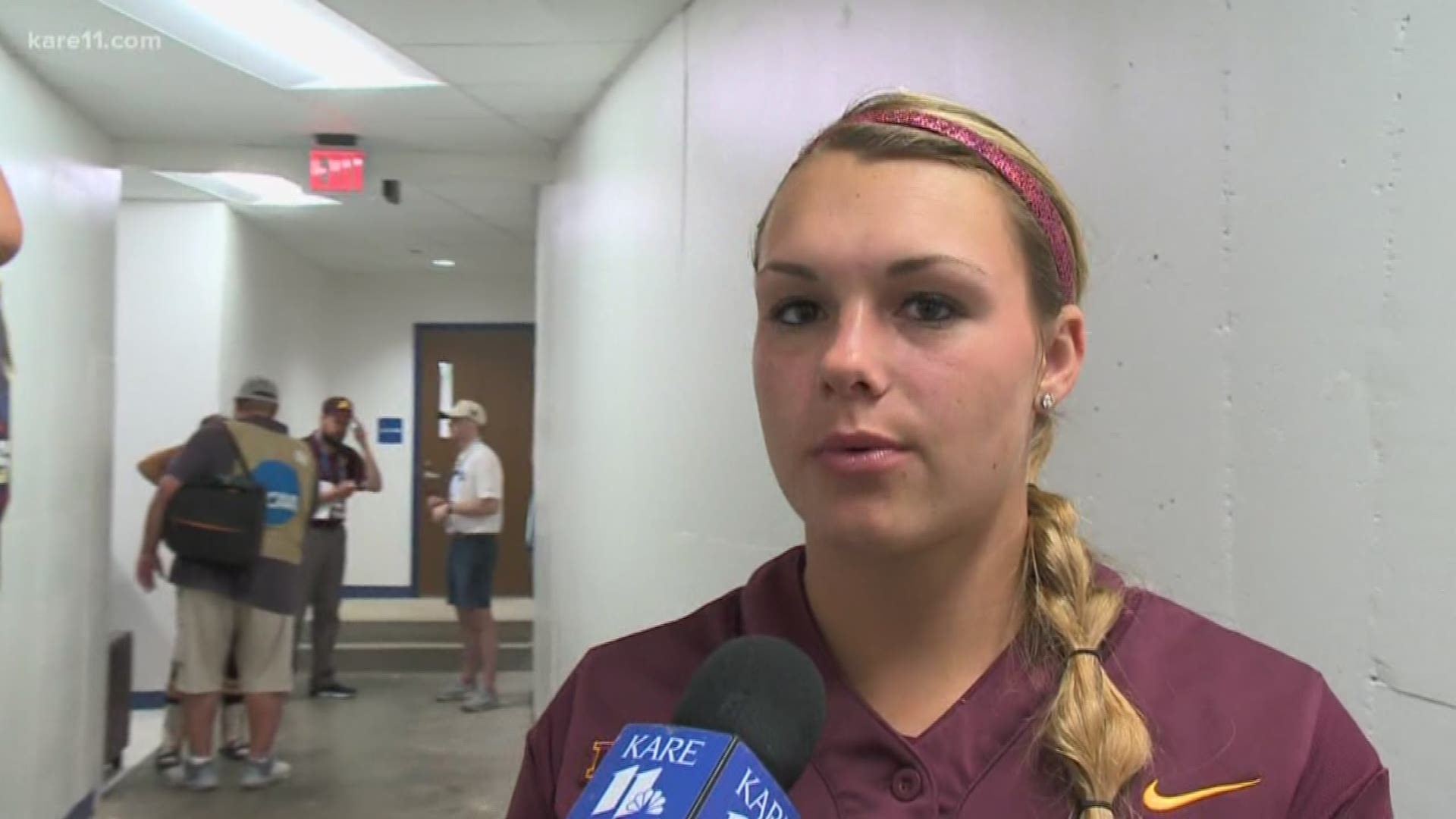 Minnesota pitcher Amber Fiser, an NFCA first-team All-American, took the loss. She gave up seven runs, but just three earned, in 5 2/3 innings.