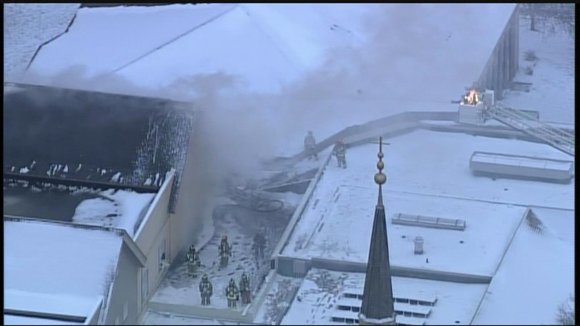 Both the Woodbury and Cottage Grove Fire Departments are battling the blaze.
