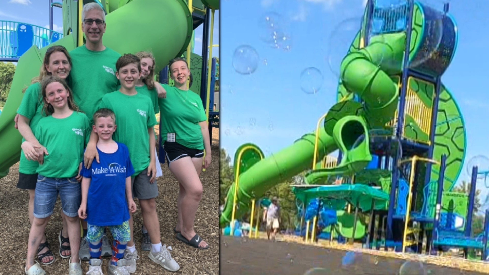 On Grant Loven's 6th birthday, community members revealed a brand new playground at Bloomington Living Hope Lutheran School.