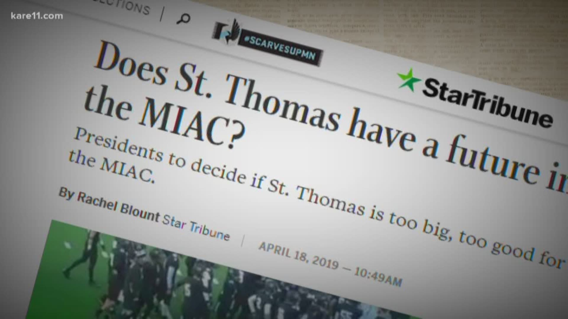 Sources have told the Star Tribune for weeks that some in the MIAC are plotting to find a way to get rid of a founding member: the University of St. Thomas. But why? https://kare11.tv/2UntFn7