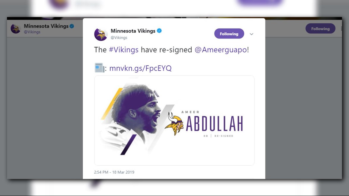 Vikings Re-Sign Ameer Abdullah