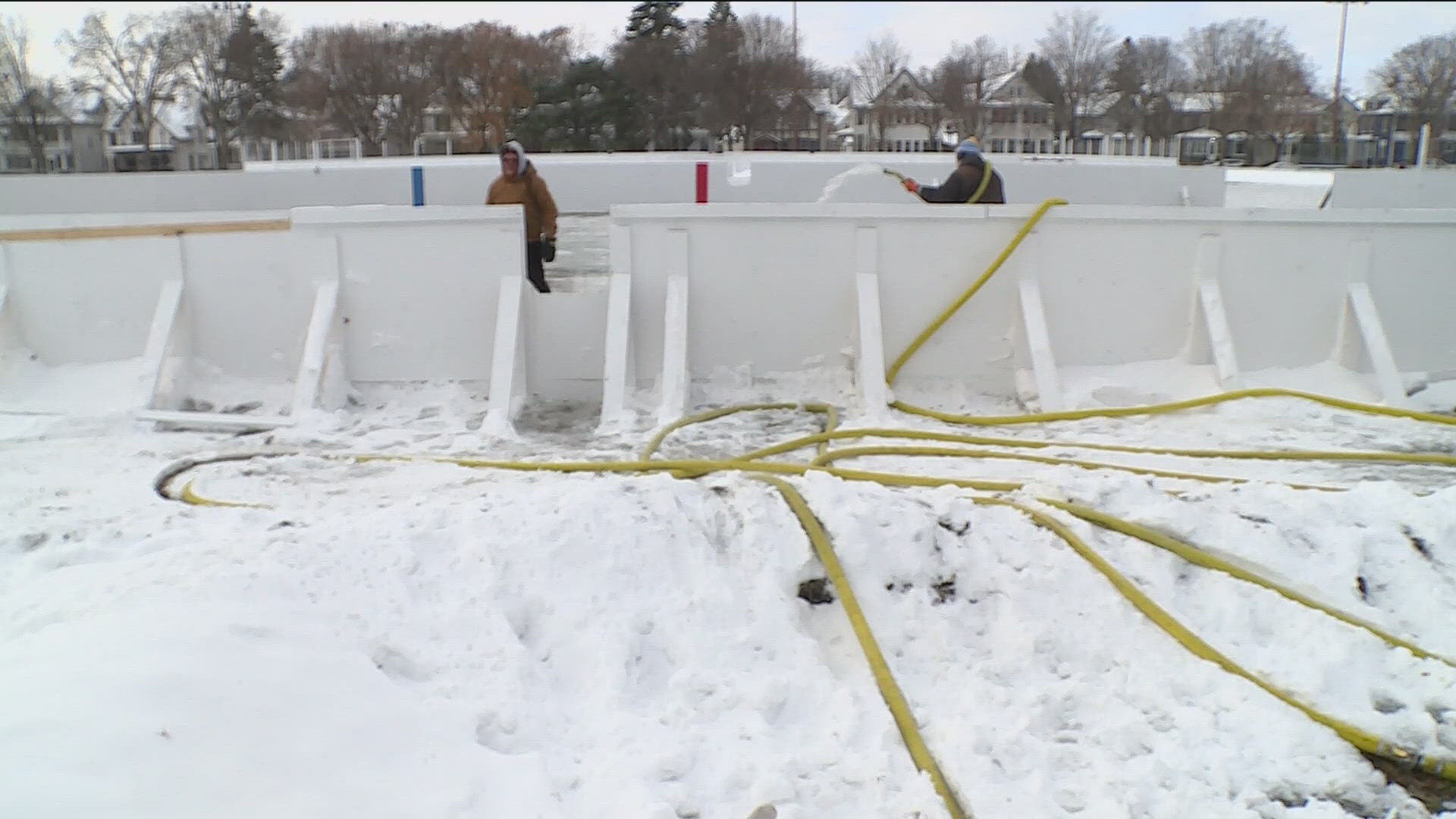 The cold weather is helping, but parks officials say most ice rinks won't be ready by this weekend.